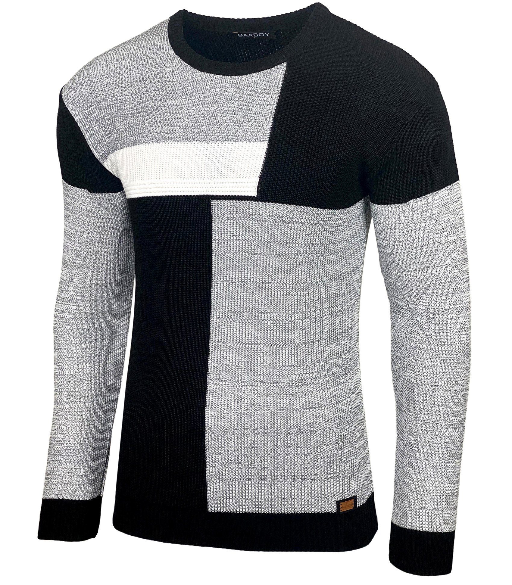 Strickpullover Baxboy Herren Pullover Strick-Pullover Rundkragen BB-52288