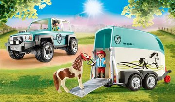 Playmobil® Konstruktions-Spielset PKW mit Ponyanhänger (70511), Country, (44 St), Made in Germany