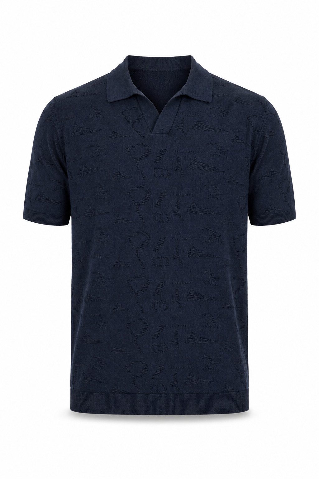 NO EXCESS Poloshirt Pullover Short Sleeve Polo Jacquard