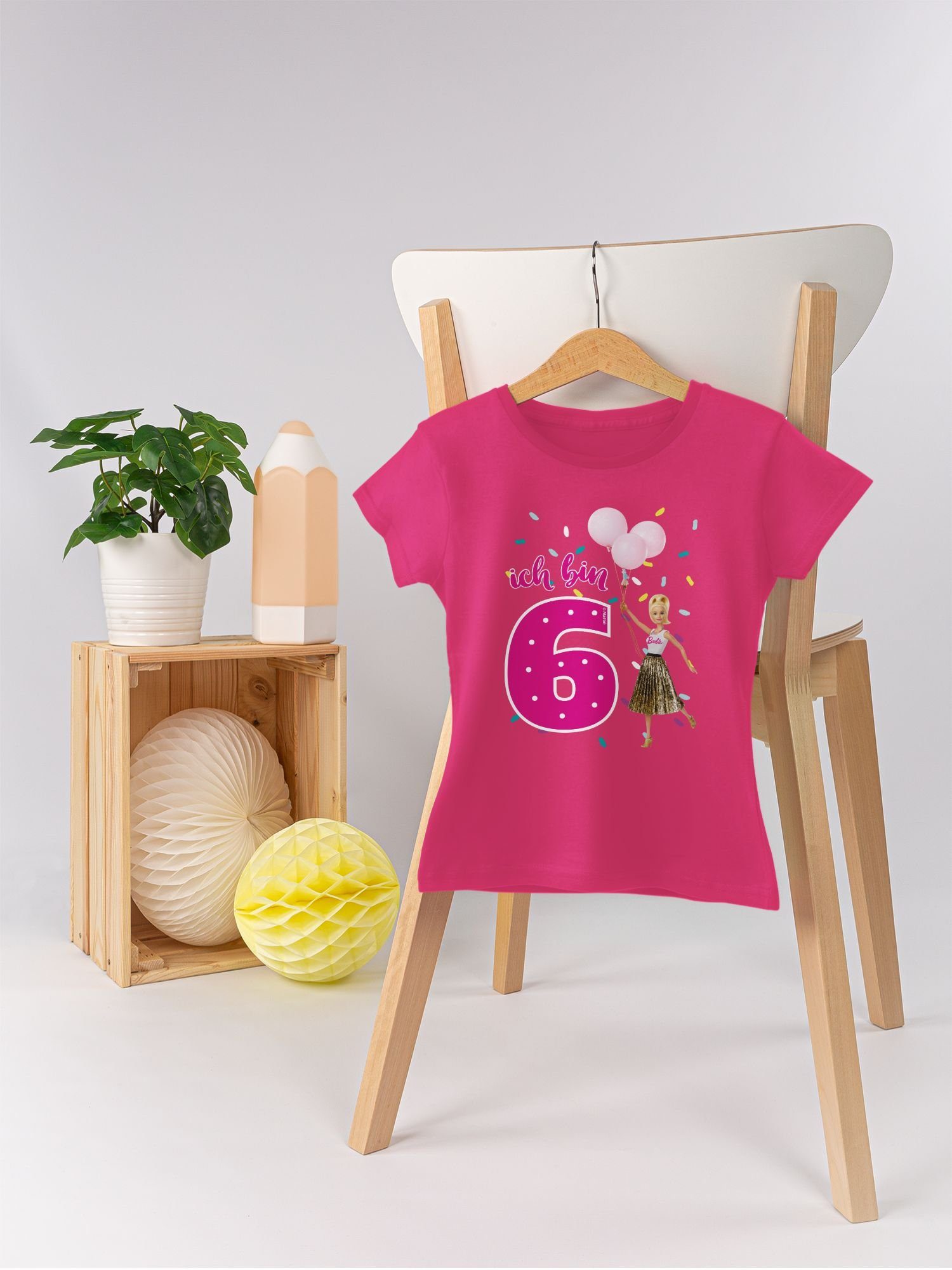 Shirtracer T-Shirt Ich bin 6 - Luftballons Barbie Mädchen – Bild 5 von 5