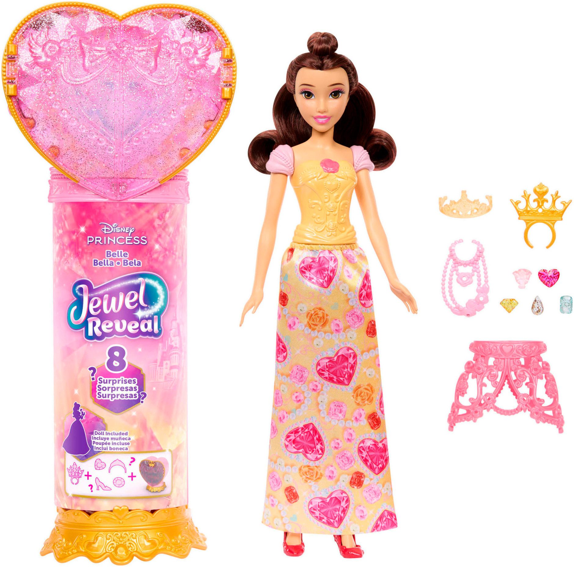 Mattel® Anziehpuppe Disney Prinzessin, Juwel Reveal Belle Puppe