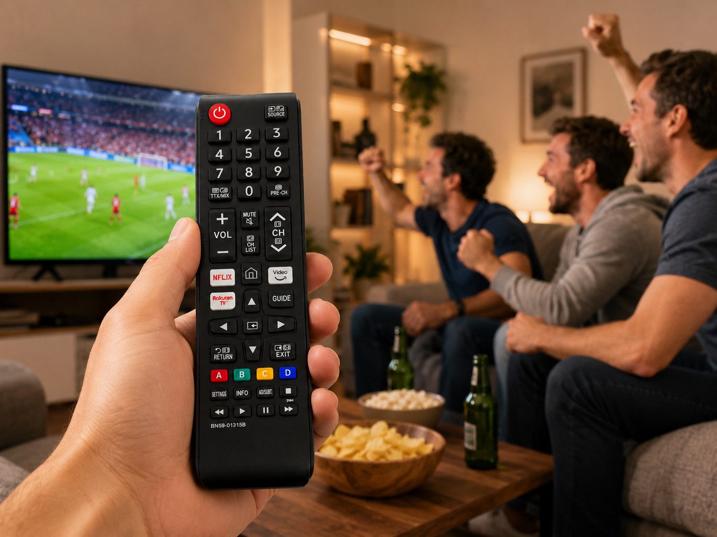azurano Ersatz für SAMSUNG BN59-01315B Universal-Smart-TV-Fernbedienung (für 2018-2022 SAMSUNG UE Quantum Crystal - Netflix, Prime & Rakuten)