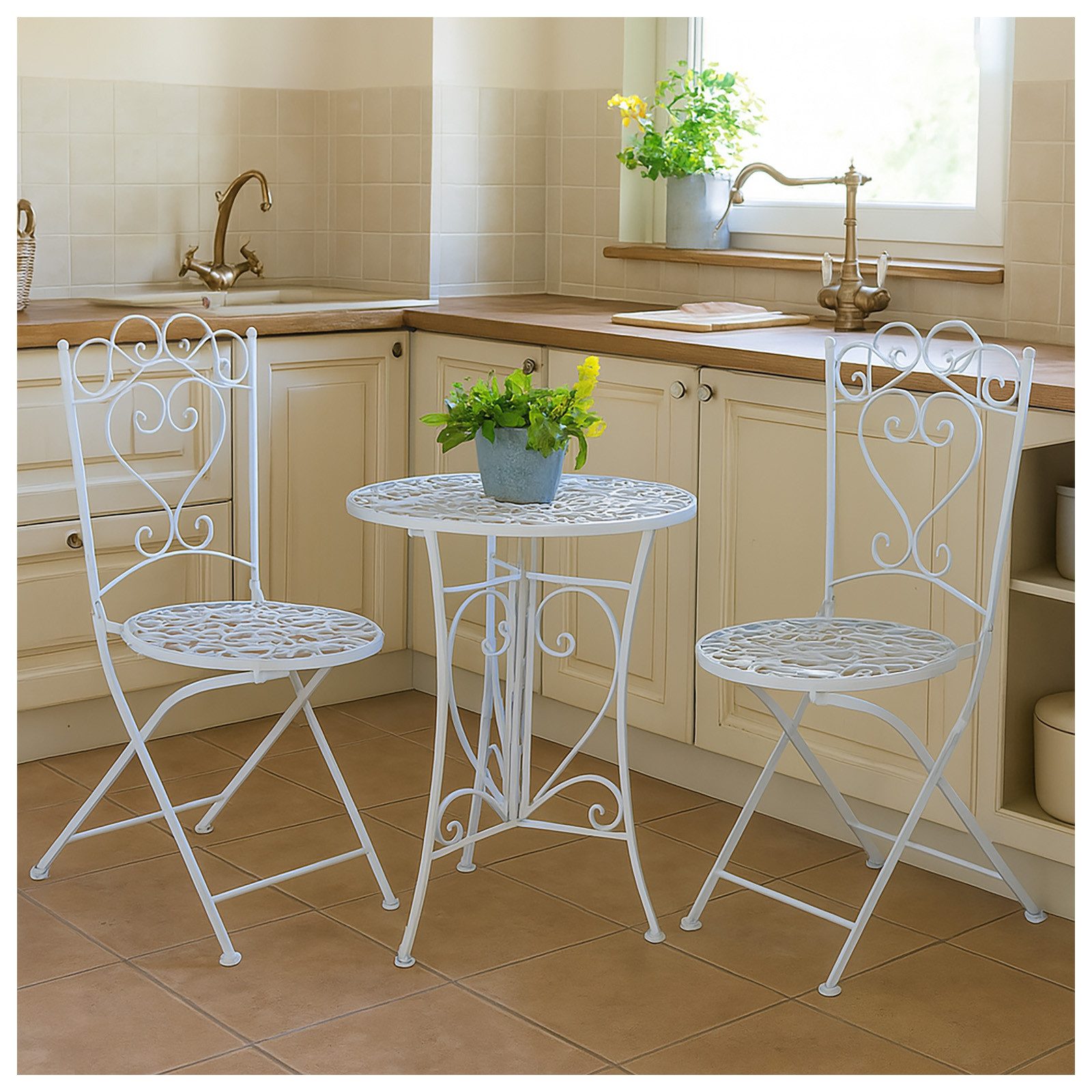 HTI-Living Küchentisch Romantisches 3-teiliges Bistro-Set (Set, 3-St., 1x T günstig online kaufen