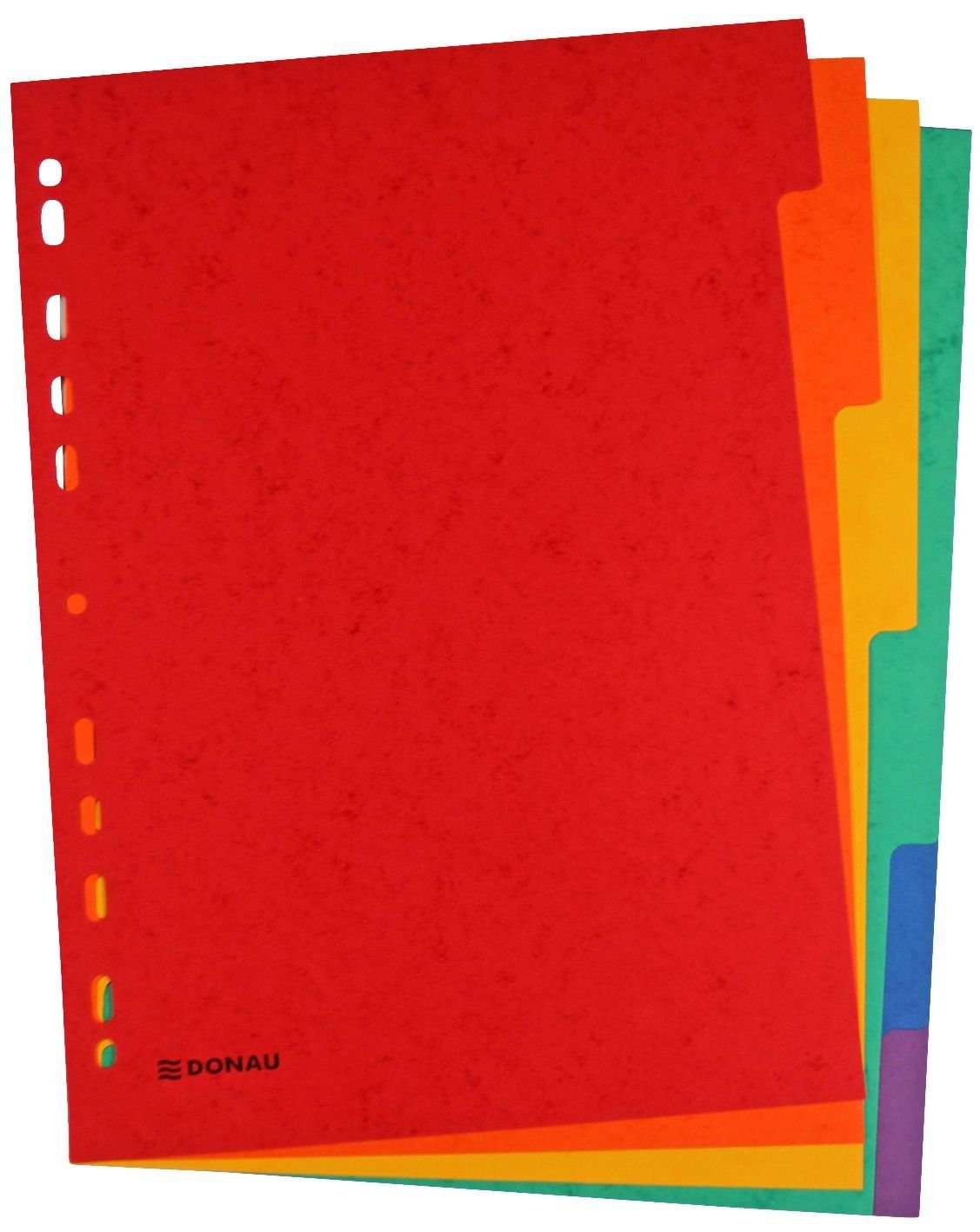 DONAU Aktenordner Register - blanko, Karton, A4, 6 Blatt, 6-farbig