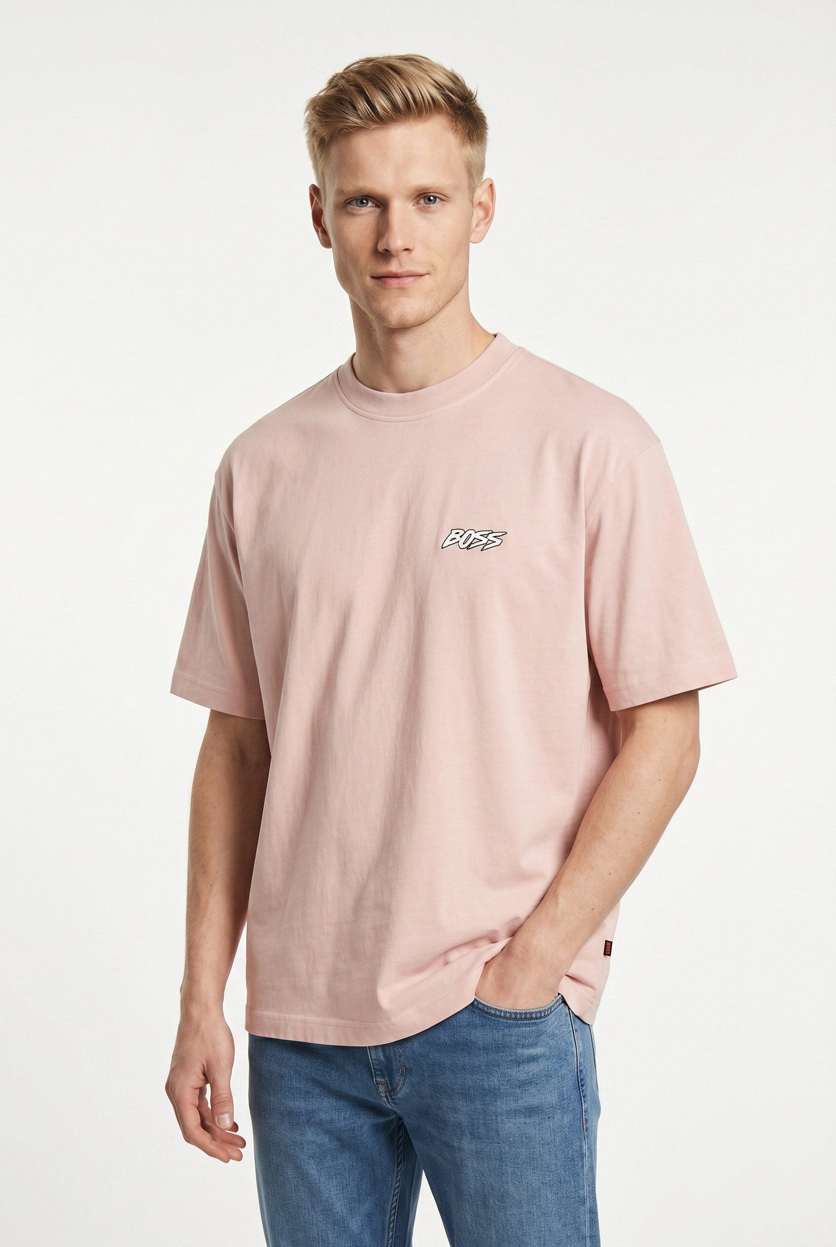 BOSS ORANGE T-Shirt Relaxed Fit, sommerlicher Druck, reine Baumwolle