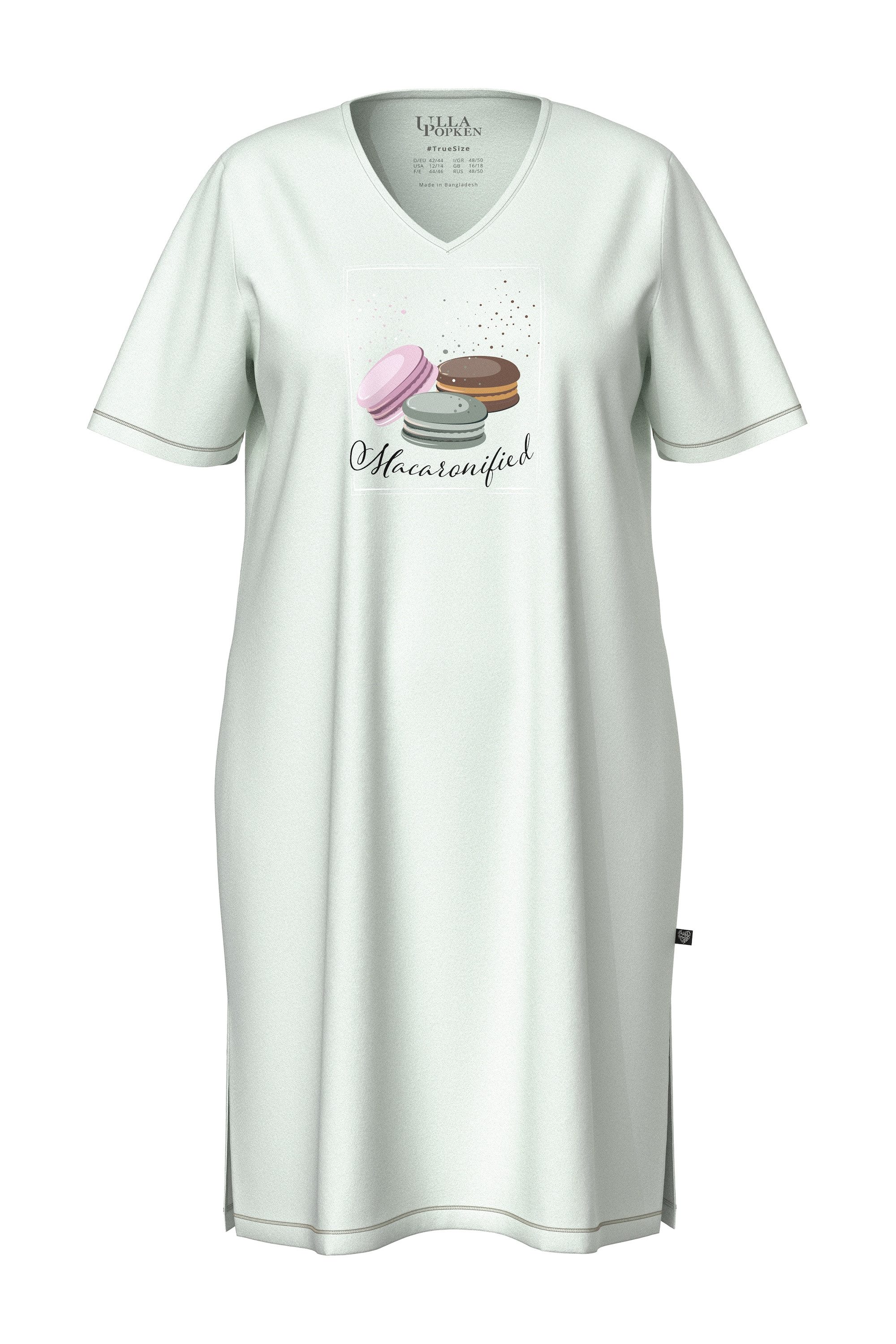 Ulla Popken Bigshirt Bigshirt platzierter Druck V-Ausschnitt Halbarm günstig online kaufen