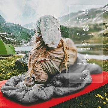 MSports® Schlafsack Schlafsack Outdoor inkl. Tragegurt - 200 GSM - Frühling/Sommer - Camping, Reise, Festival – Warm Mumienschlafsack