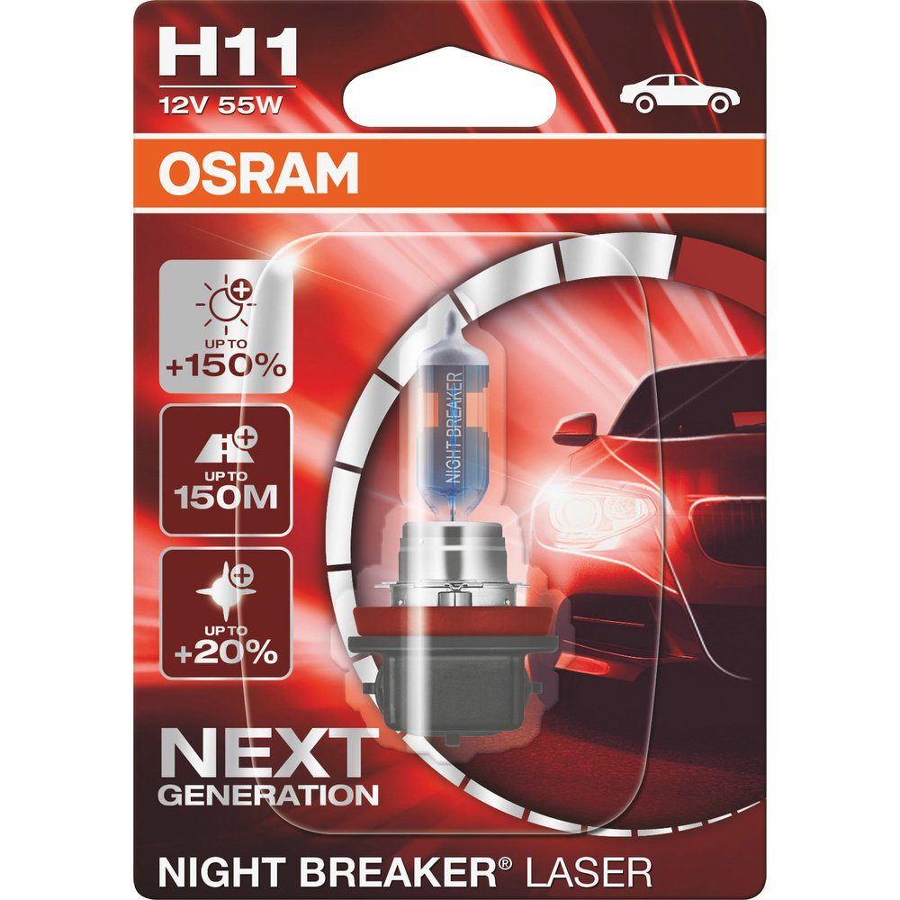 Breaker® Osram Laser Halogen Leuchtmittel KFZ-Ersatzleuchte 64211NL-01B Gener Next OSRAM Night
