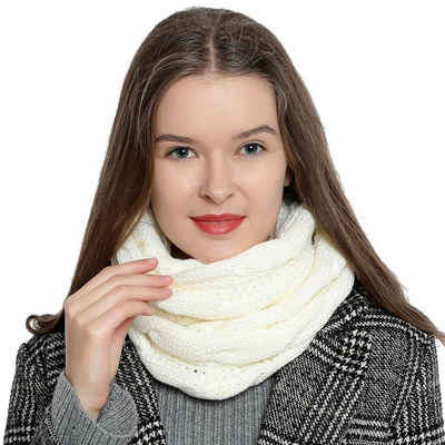 DonDon Schal Damen Winterschal Strickschal Schal, (1-St), Schlauchschal, warm und weich, Strickmuster