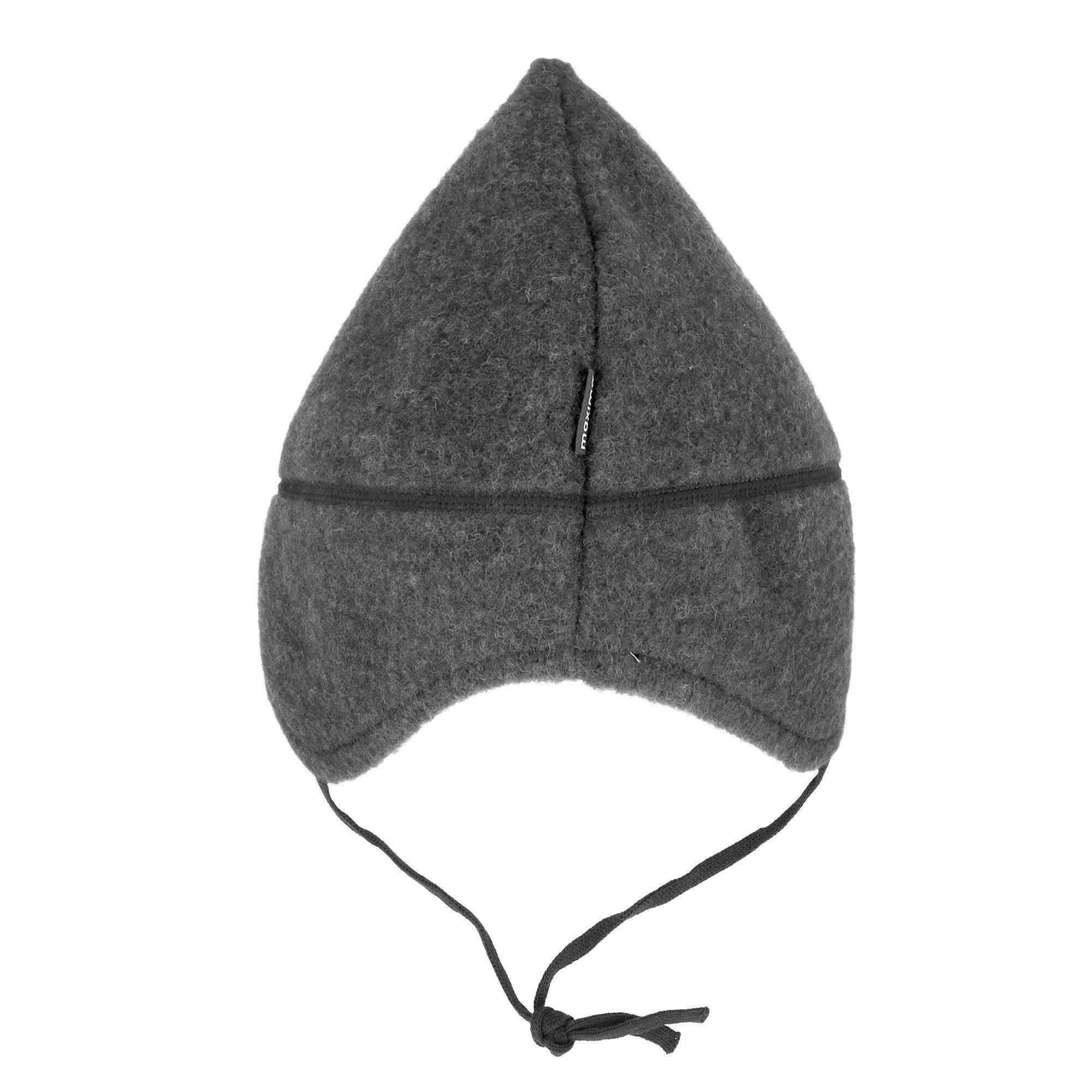MAXIMO Fleecemütze GOTS MINI-Mütze, Wollfleece Spitze, Jerseyfutter, Bindeband (1-St) Wollfleece