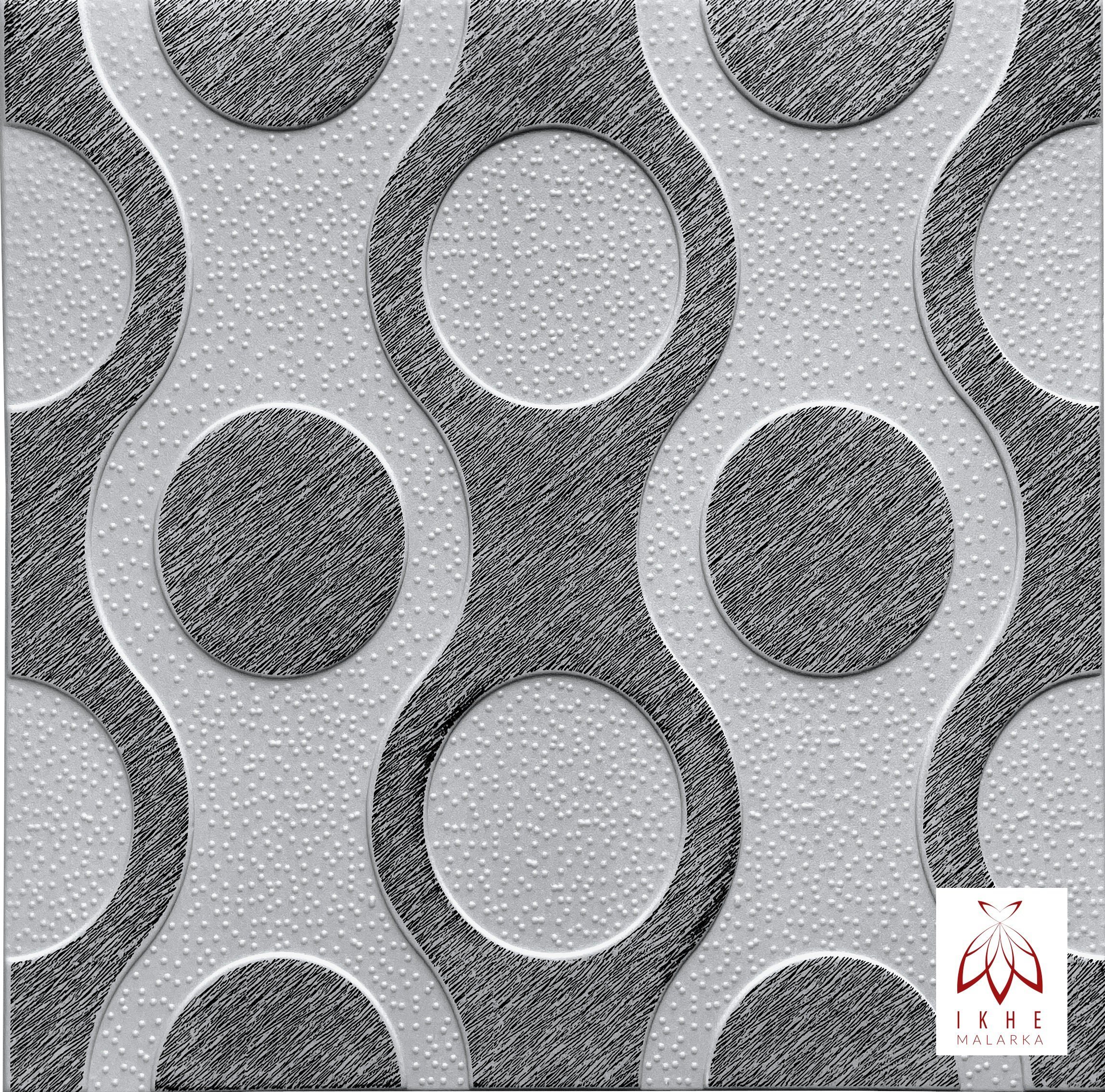 Wandverkleidung Grau ARTIGES! cm, STYROPOR 3D Breez MATERIAL Deckenpaneele, 50,00x50,00 qm, Schwarz 0,25 Stück) Polystyrol 3D Wandpaneel 16 IKHEMalarka = (4qm Wandpaneele BxL: