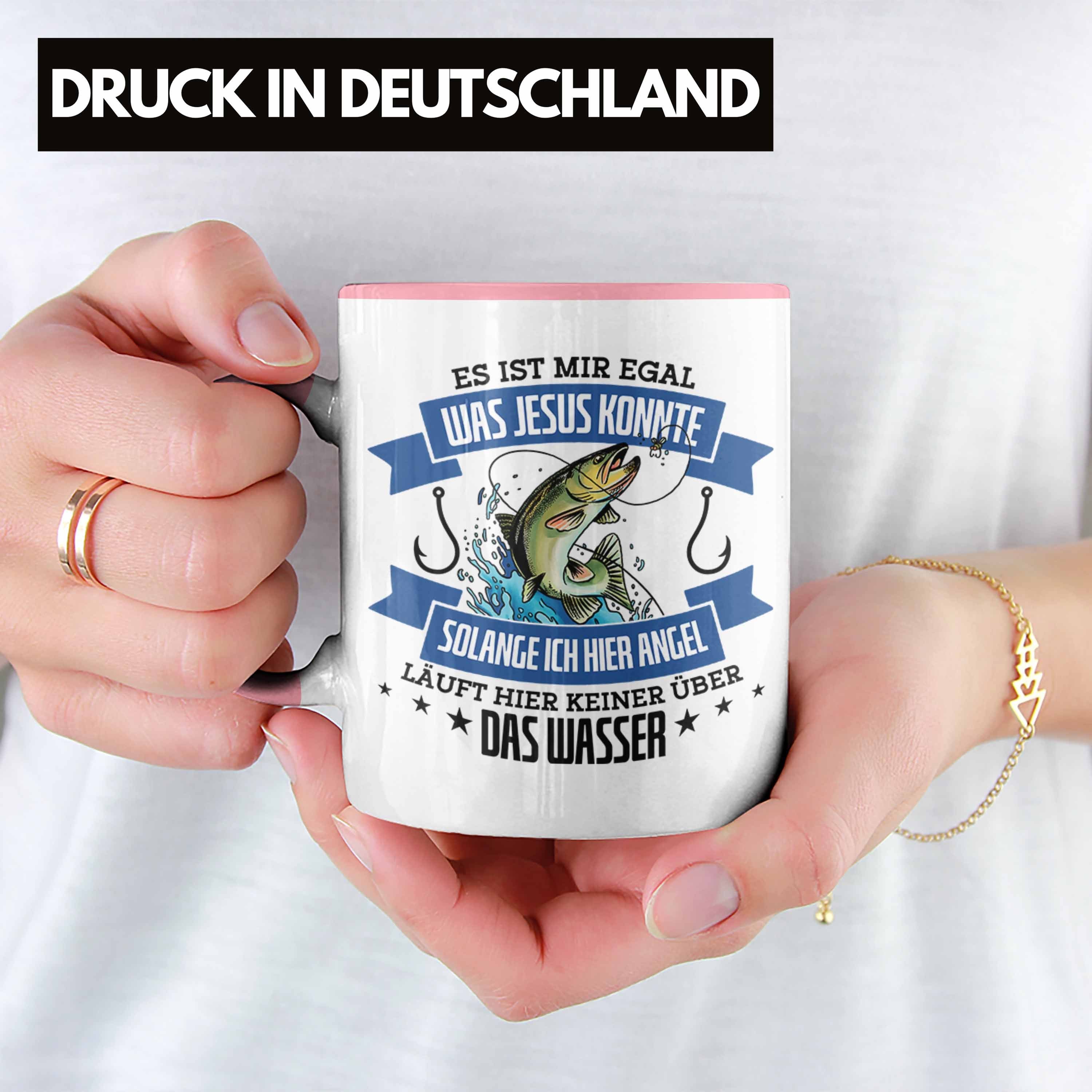 Lustiger Geschenkidee Rosa Tasse Lustige Angler Tasse für Spruch Trendation