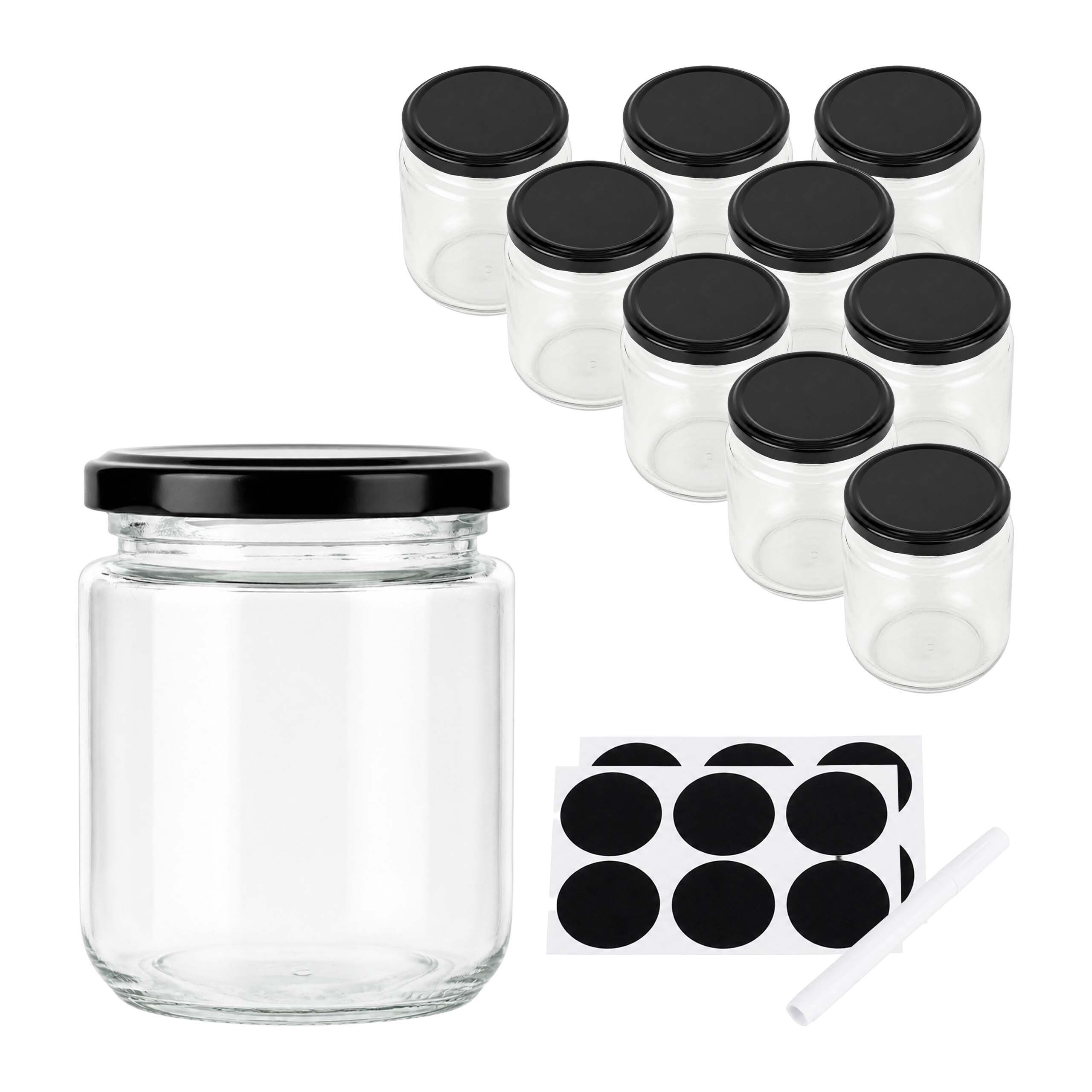 relaxdays Einmachglas Einmachgläser 10er Set 200 ml, Glas, Einweckglas, Sturzglas