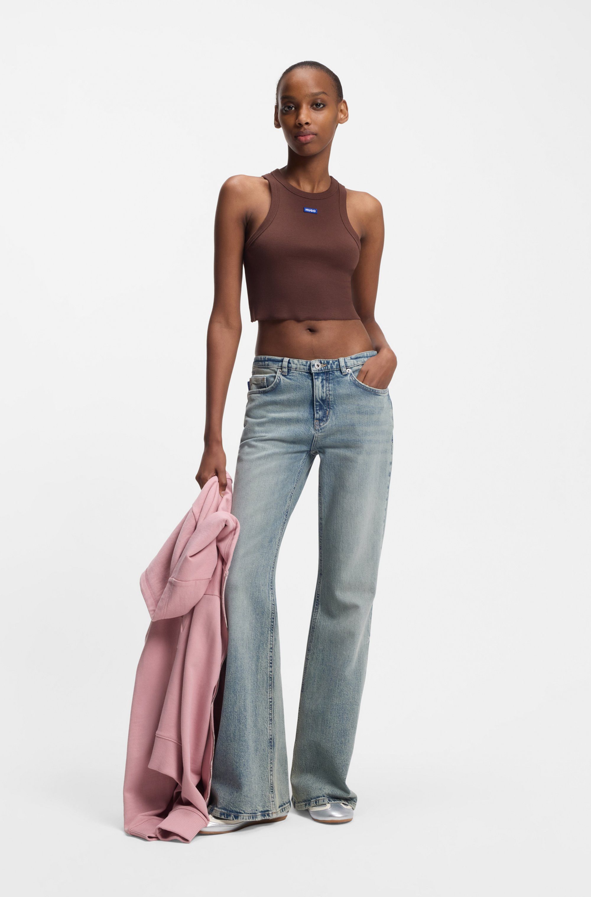HUGO Bootcut-Jeans Gelissa Mid Rise, weit ausgestellt