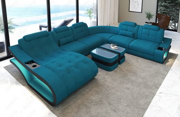Sofa Dreams Wohnlandschaft Sofa Elegante M XXL Form Stoffsofa Polster Stoff Couch, wahlweise mit Bettfunktion