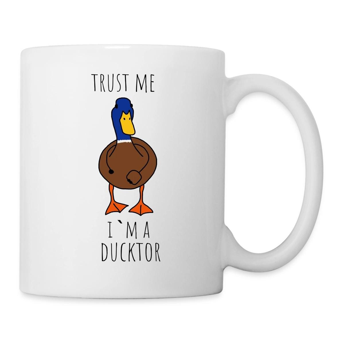 Spreadshirt Tasse Ducktor Doktor Wortwitz Ente Tasse, Keramik