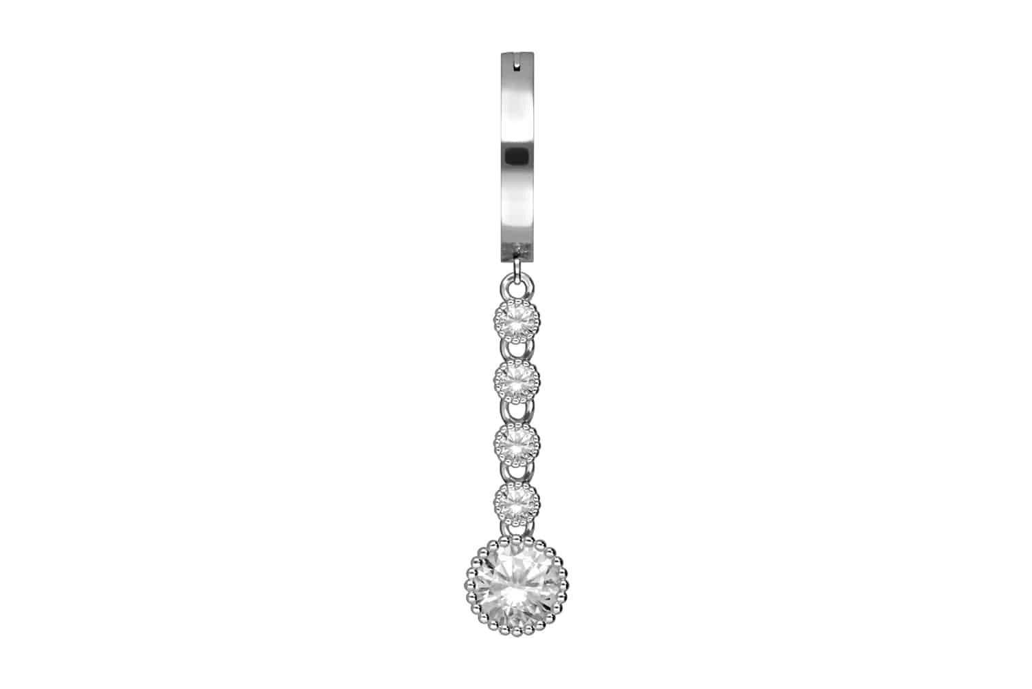 PIERCINGLINE Bauchnabelpiercing Titan Bauchnabelclicker BOGEN + 5 KRISTALLE (Clicker, 1-tlg)