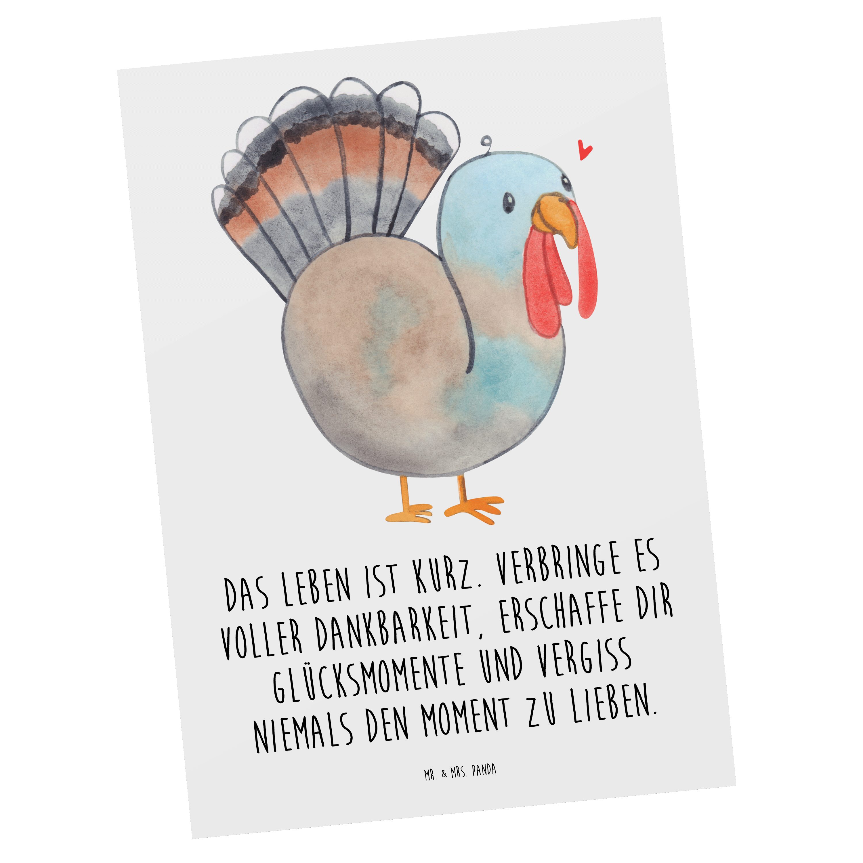 Mr. & Mrs. Panda Postkarte Thanksgiving Truthahn - Weiß - Geschenk, Einladung, Dankbarkeit Truth | Grußkarten
