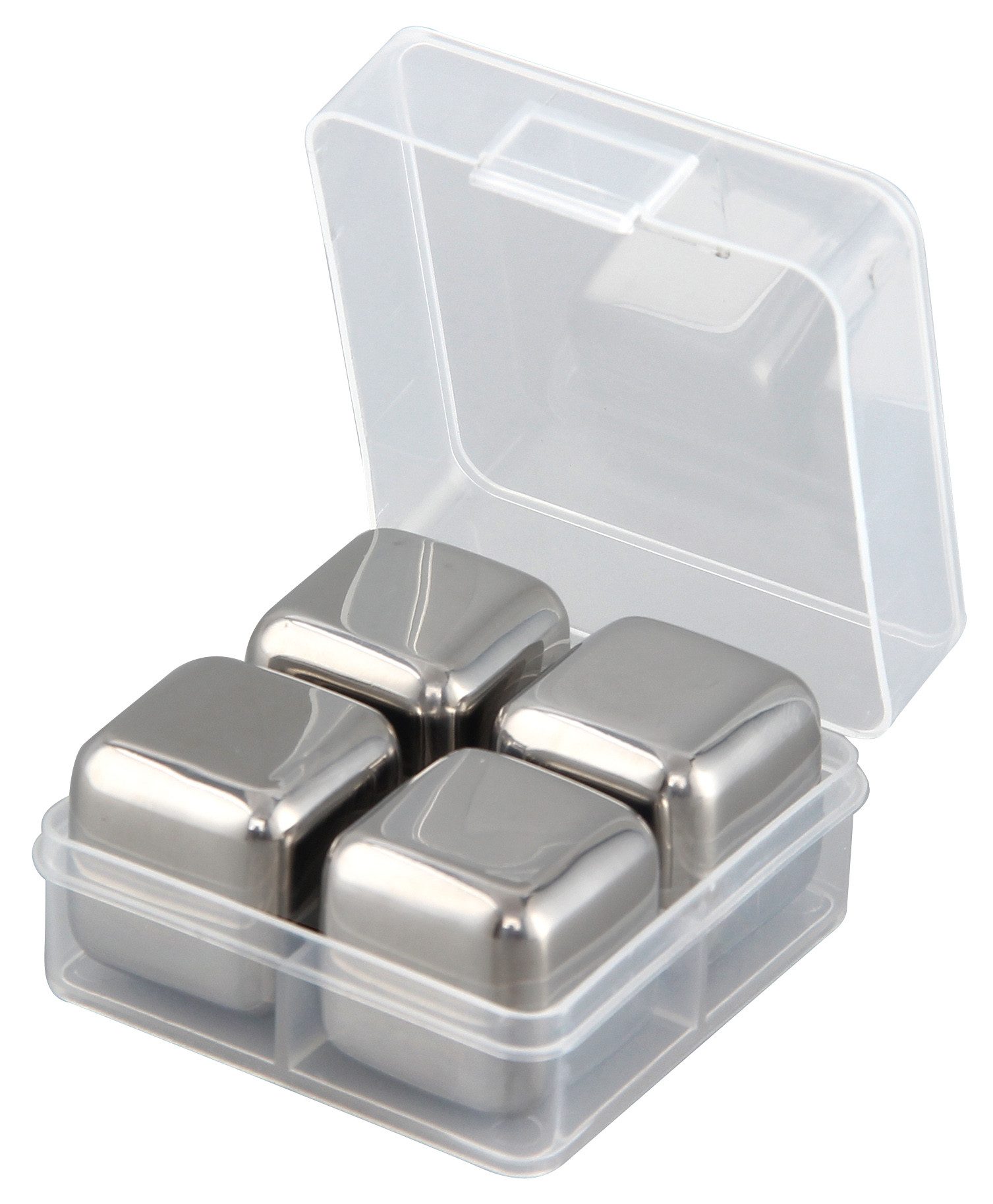 Eiswürfel-Steine Kühlwürfel 4er-Set Edelstahl Whisky Steine Kühlsteine