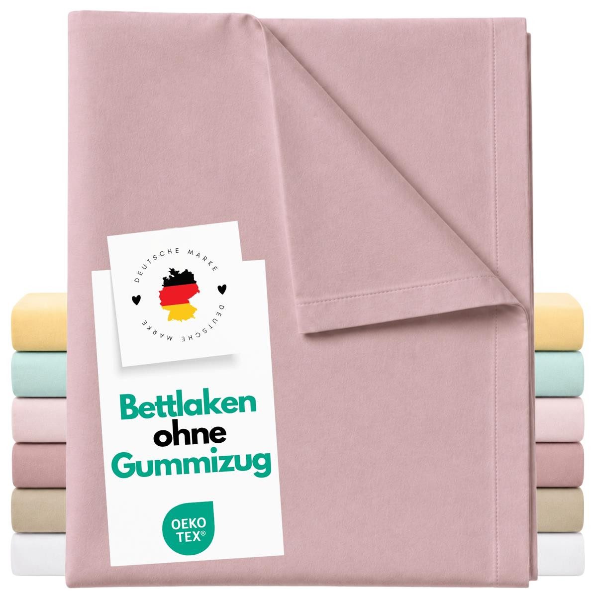 Carpe Sonno Betttuch Bettlaken ohne Gummizug Baumwolle 140x250 Haustuch klassisch glatt, Baumwolle, Gummizug: ohne, (1 Stück), Vielseitig verwendbar: Sommerdecke, Strandtuch, Überwurf uvm.
