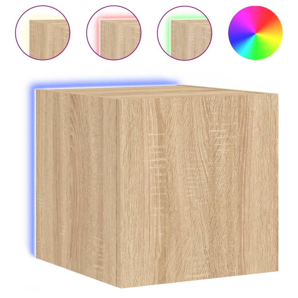 vidaXL TV-Wand TV-Wandschrank mit LED-Leuchten Sonoma-Eiche günstig online kaufen