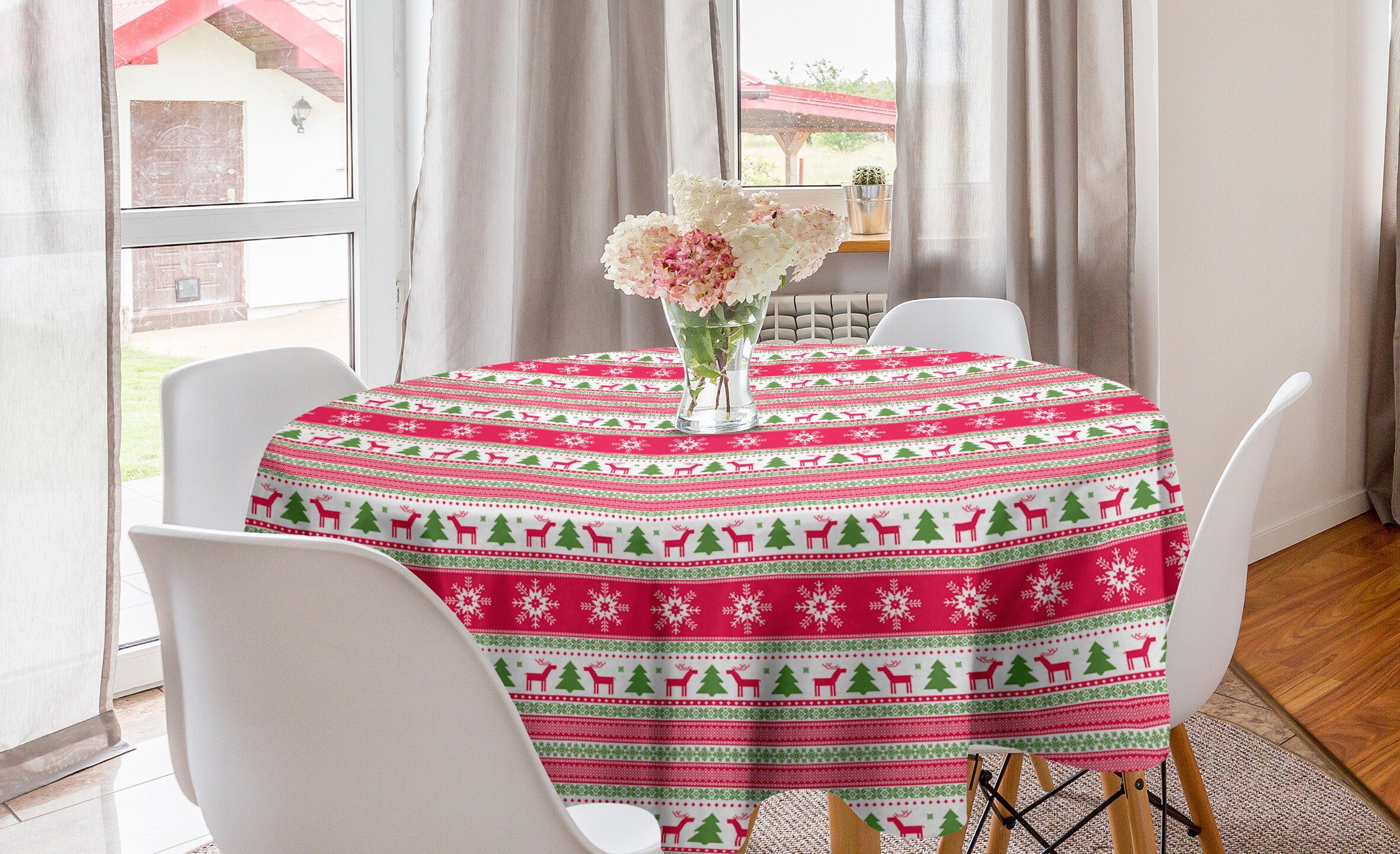 Stil Dekoration, Küche Abdeckung Tischdecke Esszimmer für Kreis Tischdecke Weihnachten nordisch Abakuhaus Needlework