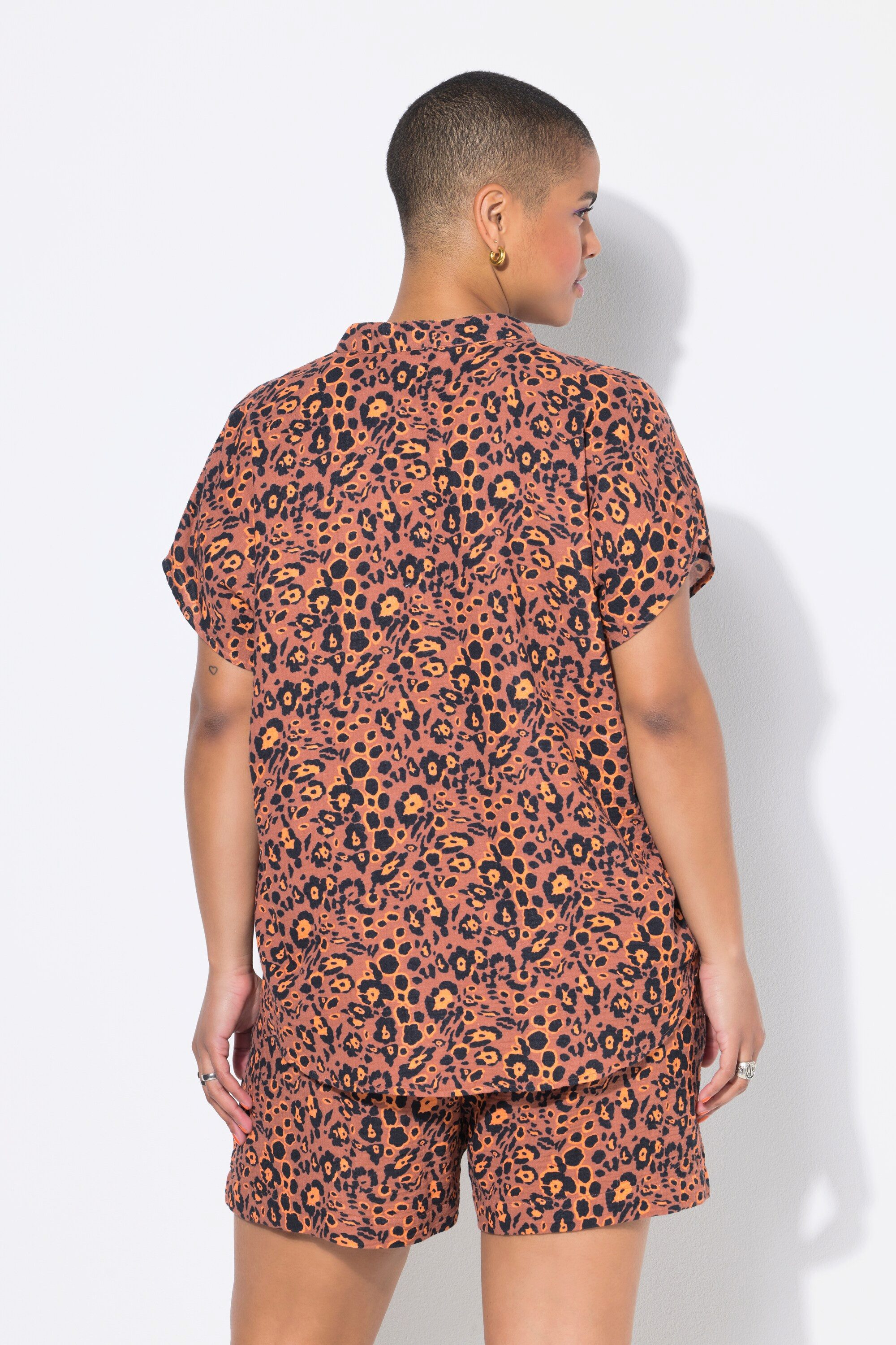Studio Untold Hemdbluse Blusenshirt oversized Musselin Leo