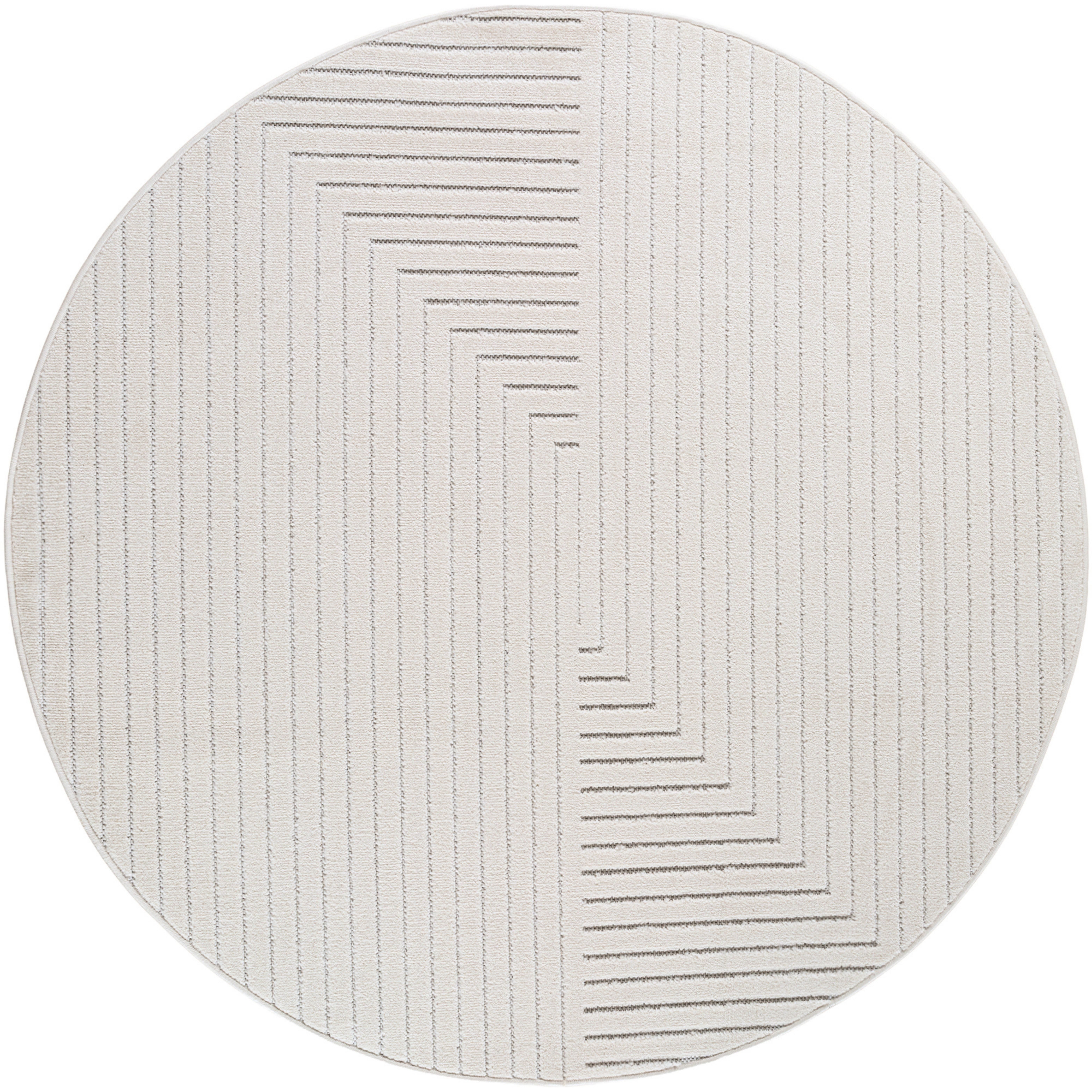 Ayyildiz Teppiche Langflor-Teppich NOVA 1202, auch als Läufer und in Rund erhältlich, rund, Höhe: 5 mm, In -und Outdoor, Hoch Tief Effekt, Struktur, Wohnzimmer, Aussenbereich