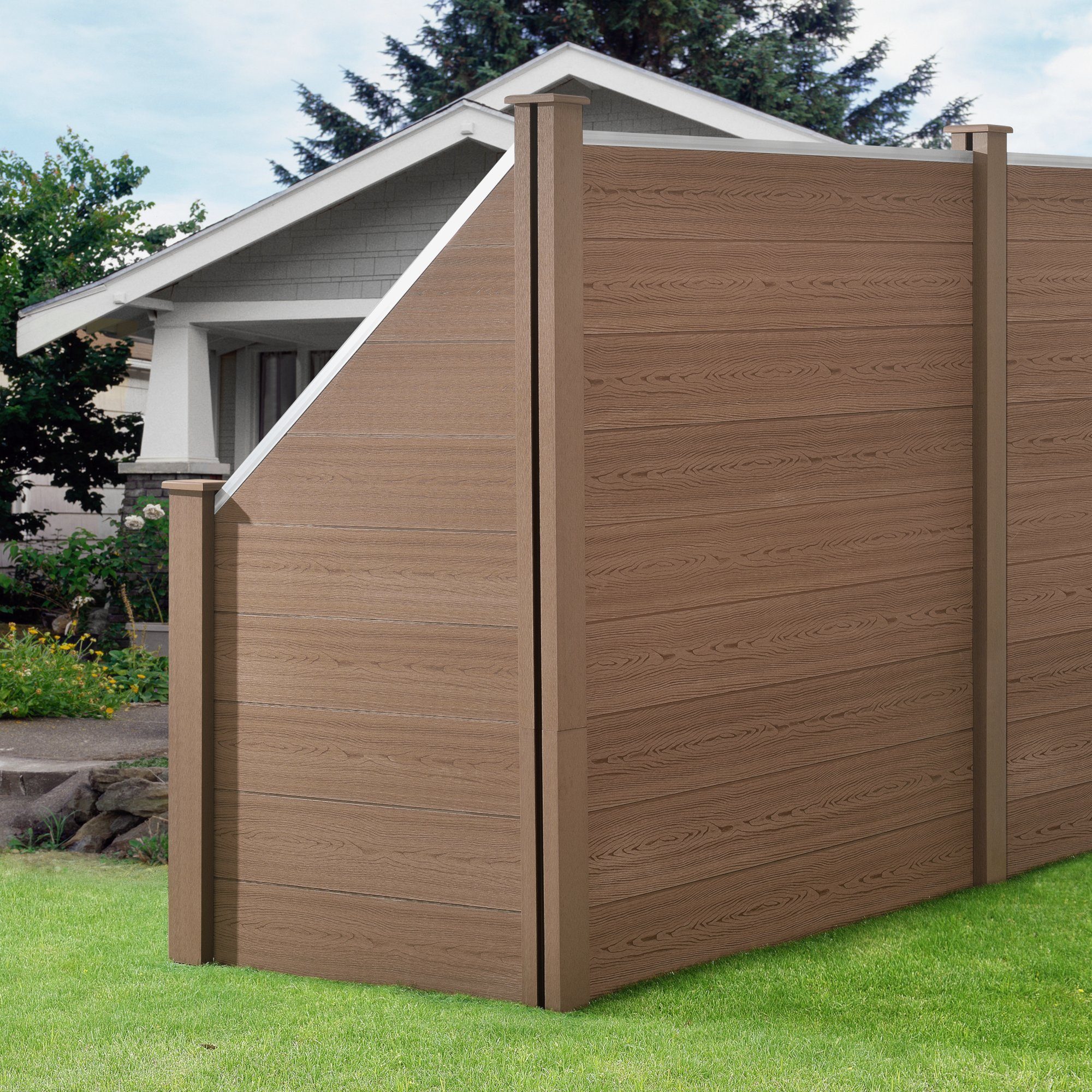 neu.holz Gartenzaun, »Segovia« Lamellenzaun Schrägelement WPC günstig online kaufen