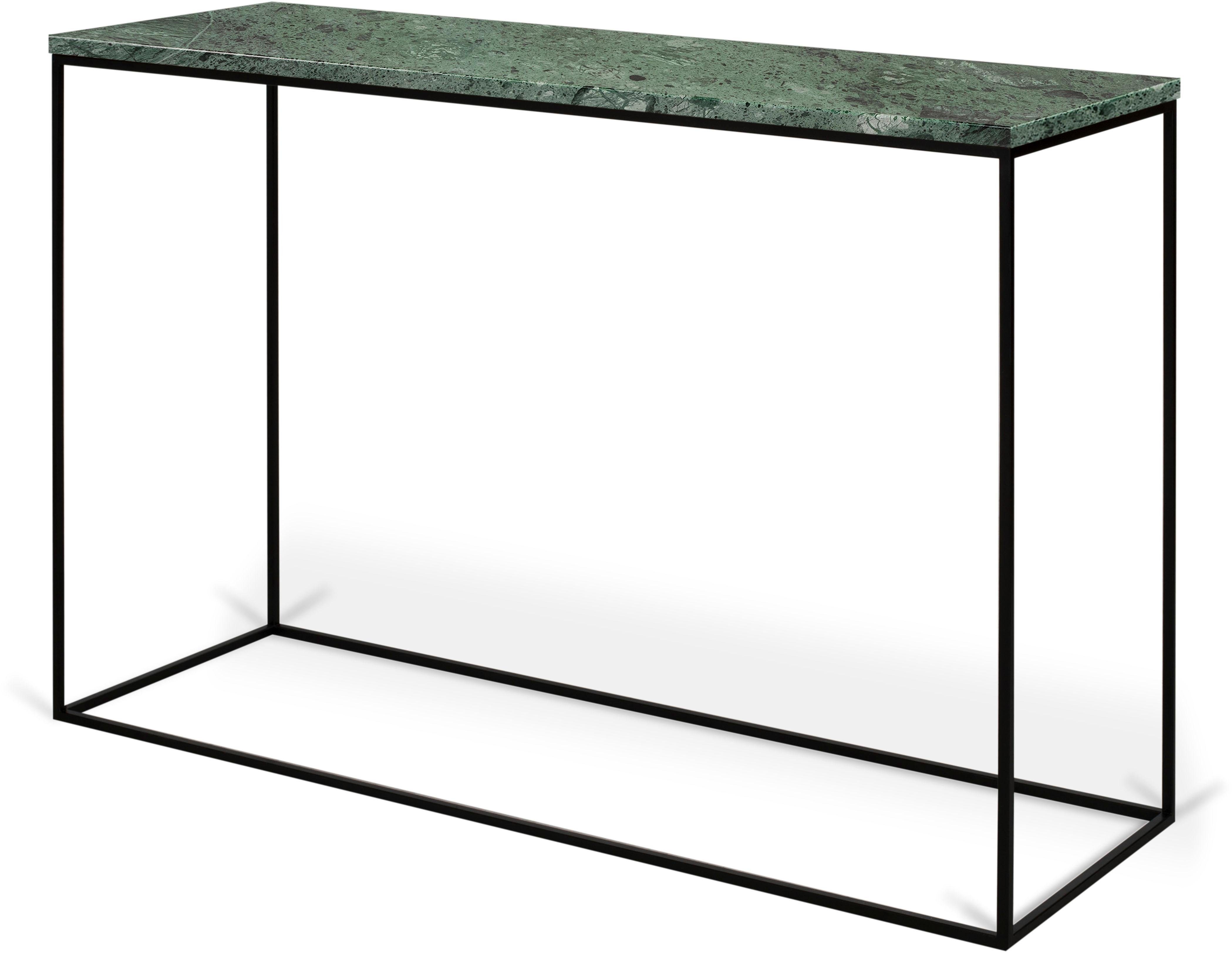 mit Tischplatte Grün Grün Metallgestell edlem Marmor Konsolentisch | Gleam, und schwarzen schöner TemaHome
