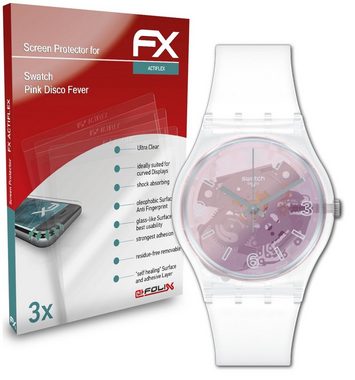 atFoliX Schutzfolie Displayschutzfolie für Swatch Pink Disco Fever, (3 Folien), Ultraklar und flexibel