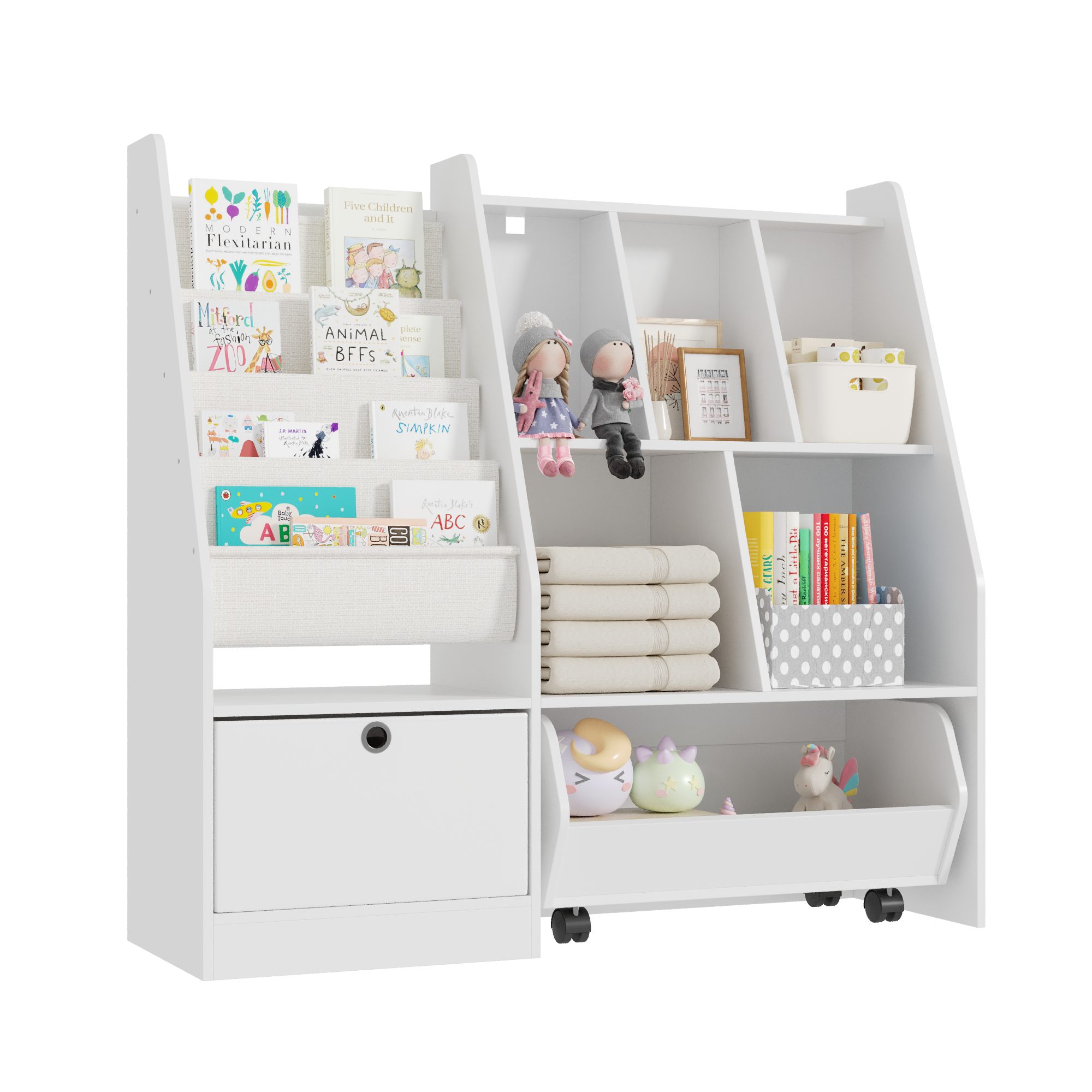 FUFU&GAGA Standregal Spielzeug- und Bücherregal für Kinder, Weiß, MDF, 100× günstig online kaufen