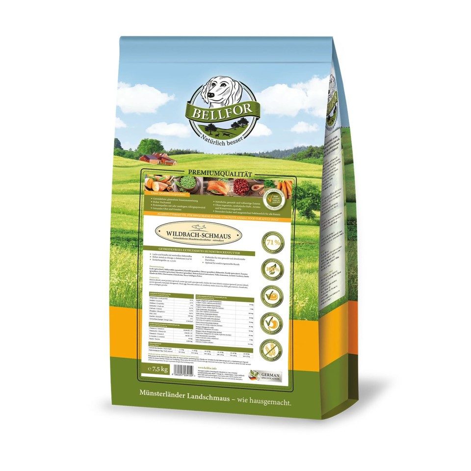 Bellfor Bellfor Trockenfutter für Hunde mit Wildlachs und Bachforelle - Wildba, für: Hunde