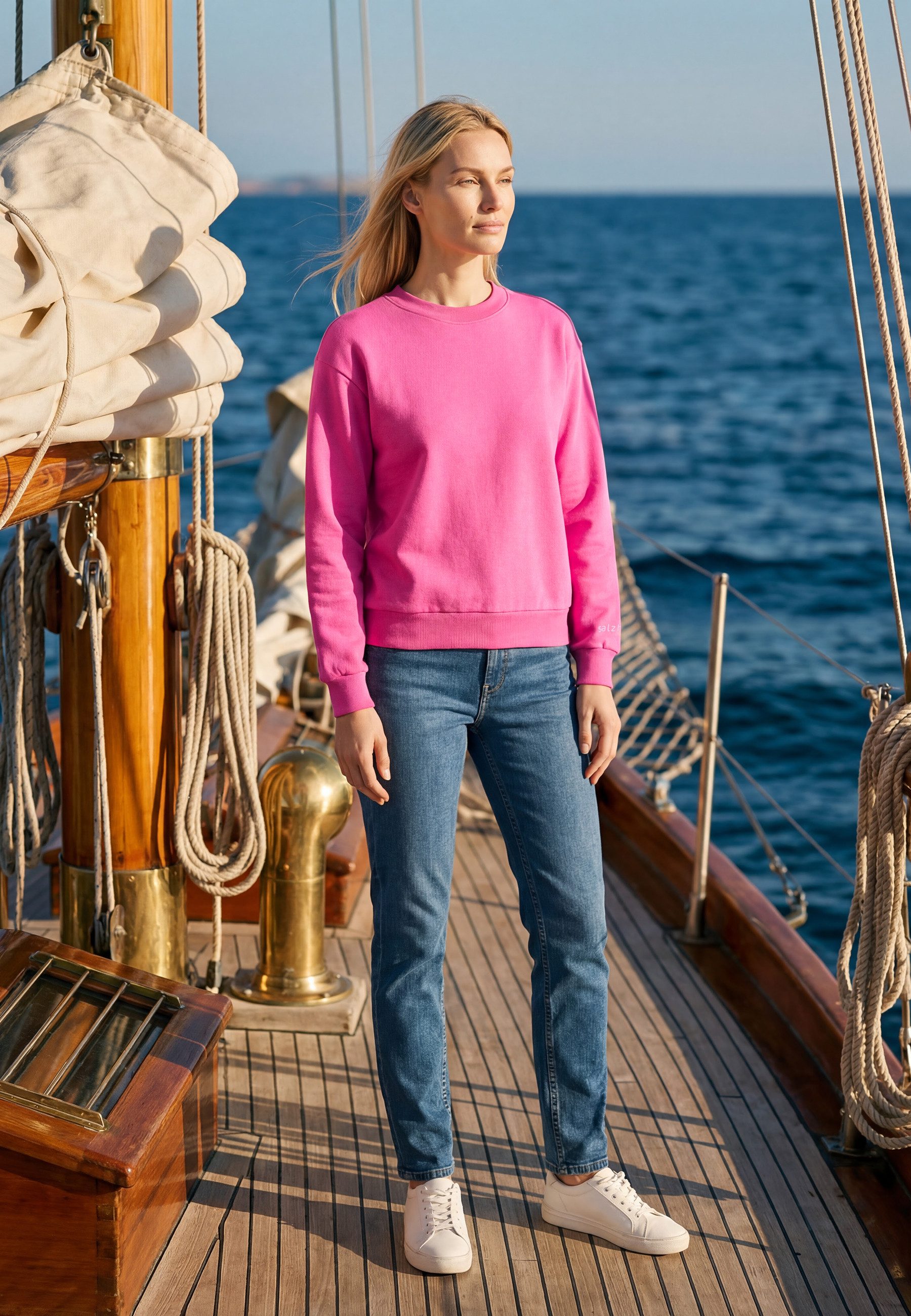 salzhaut Longpullover AGEWEREN Damen Relaxed-Fit salzhaut – nordisch frisch, lässig und frech für jeden Tag!