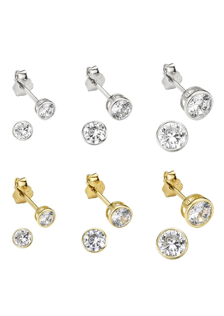 Bruno Banani Ohrstecker-Set Mulitpack Schmuck Geschenk Silber 925 Ohrschmuckset (Set, 12-tlg), mit Zirkonia (synth)