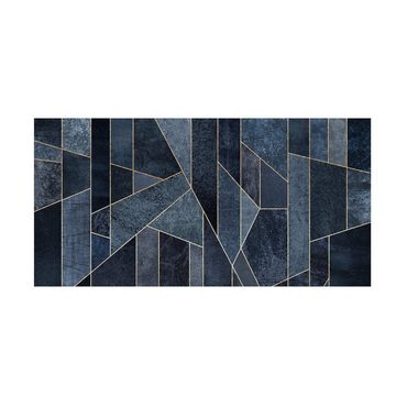 Läufer Teppich Vinyl Flur Küche Muster Abstrakt funktional lang modern, Bilderdepot24, Läufer - blau glatt