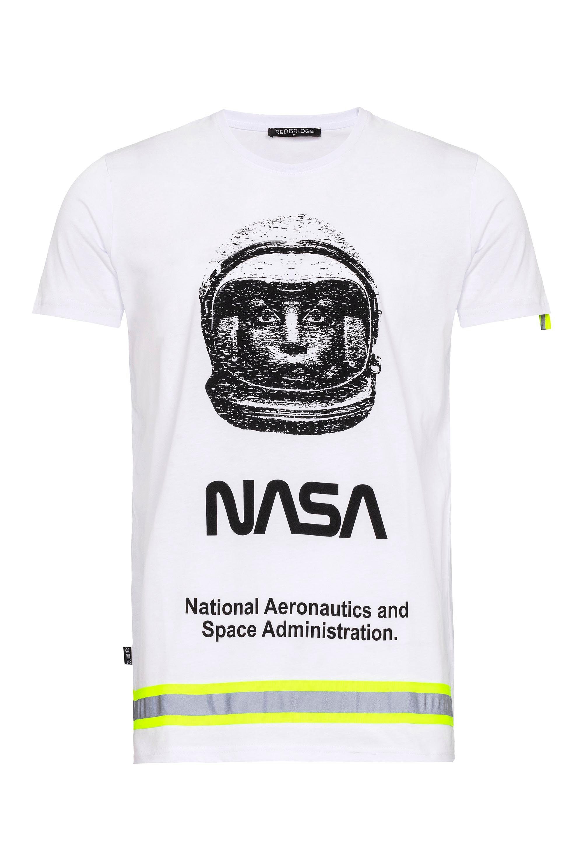 Visalia T-Shirt NASA-Print RedBridge weiß mit modischem