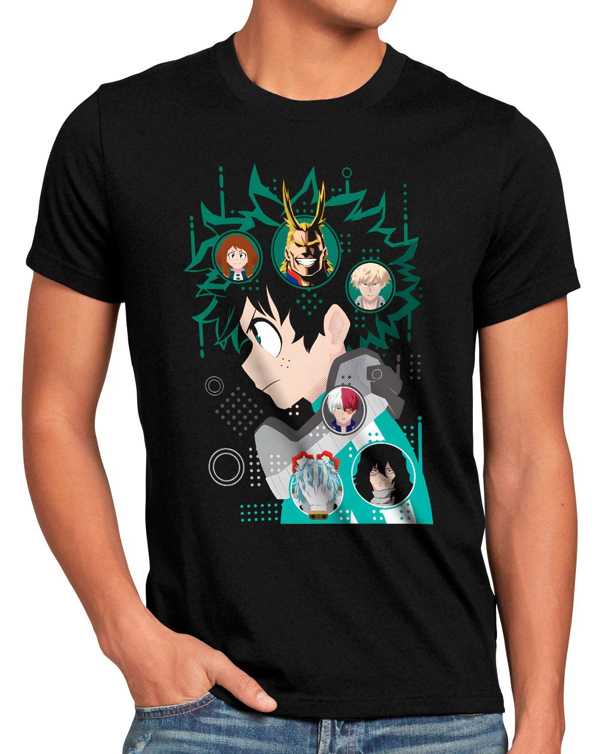 style3 Print-Shirt Herren T-Shirt Be Green anime manga my hero academia cosplay