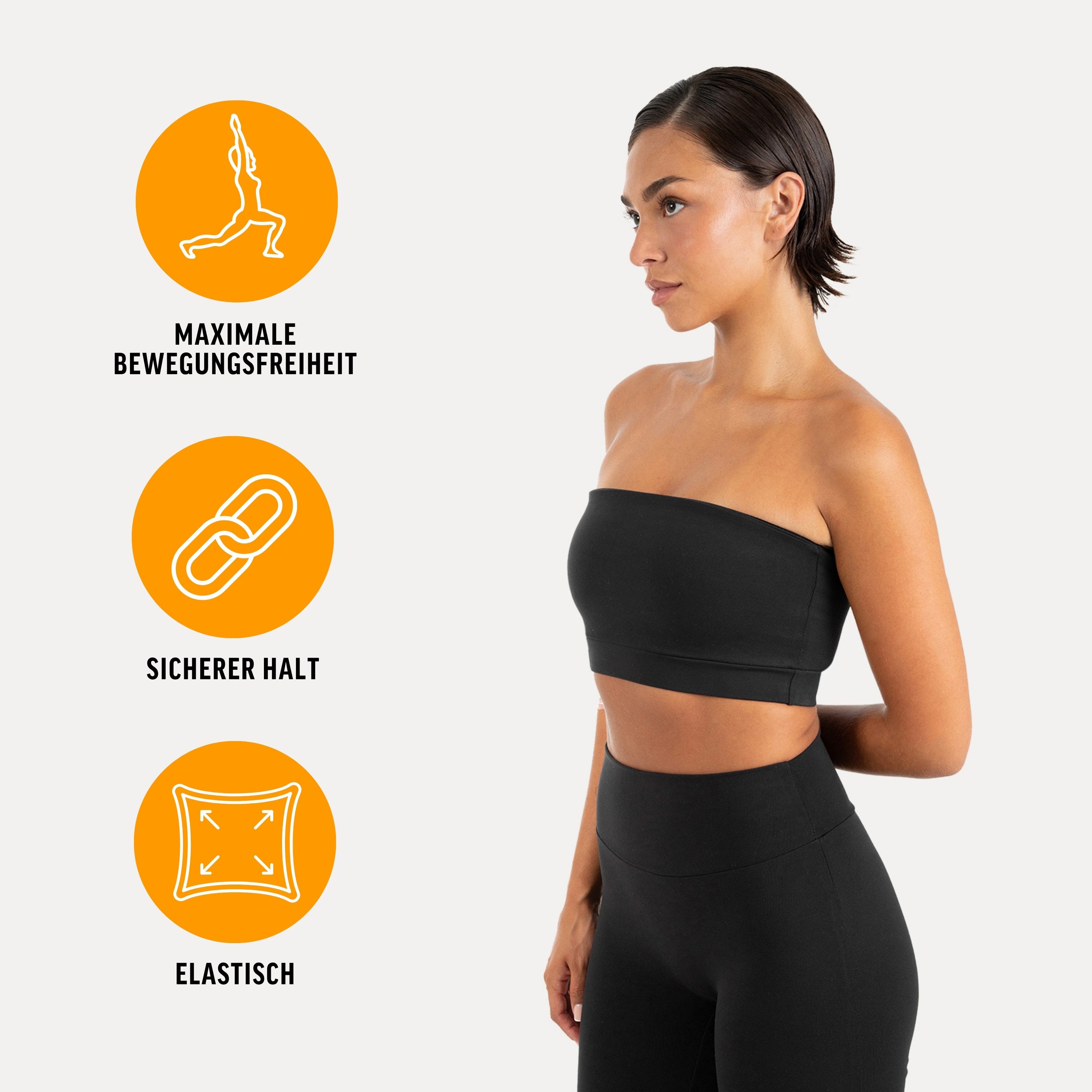Smilodox Sport-BH Neola Gym BH Damen, Bustier, Slim Fit, Fitness BH, Yogatop Bandeau Style, Stretch Komfort, elastisch, Gym, schulterfrei