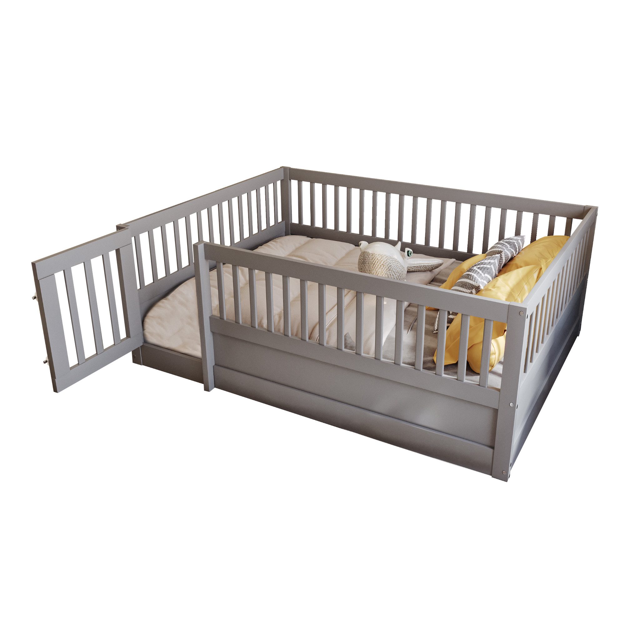 Merax Kinderbett 140x200cm (205/145/60 cm), Massivholz günstig online kaufen