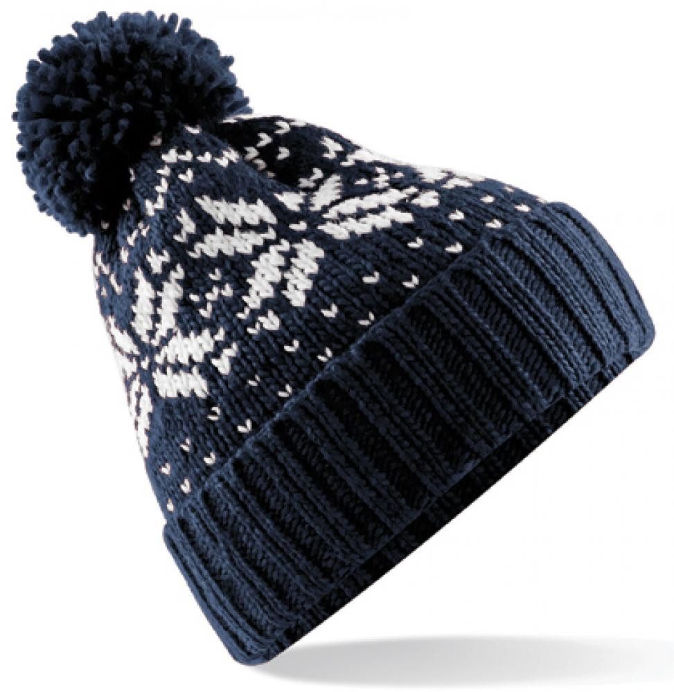 Beechfield® Bommelmütze Fair Isle Snowstar Beanie