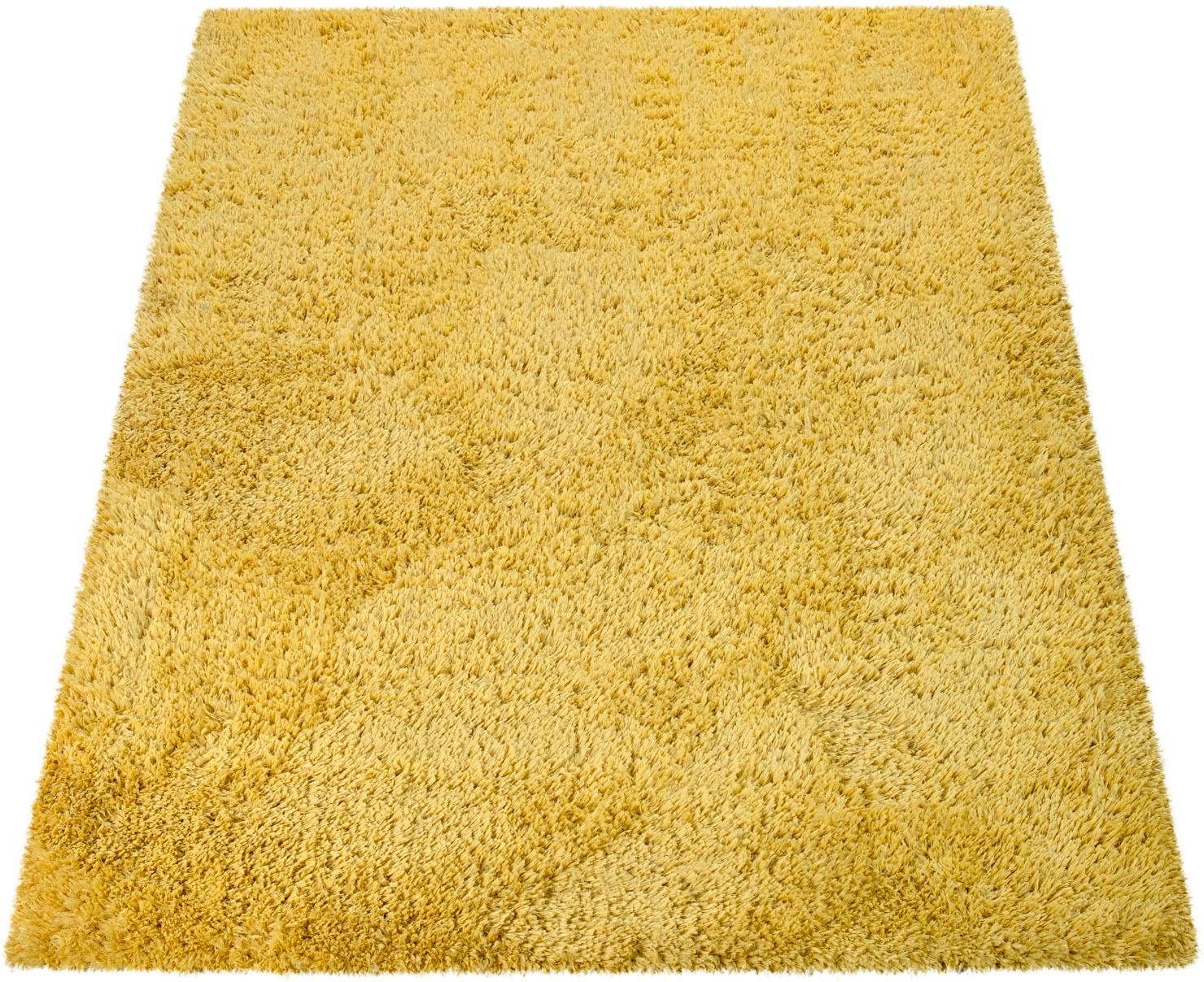 Hochflor-Teppich Bamba 410, Paco gelb mm, 45 Flokati waschbar Home, rechteckig, weich & flauschig, Höhe: Optik