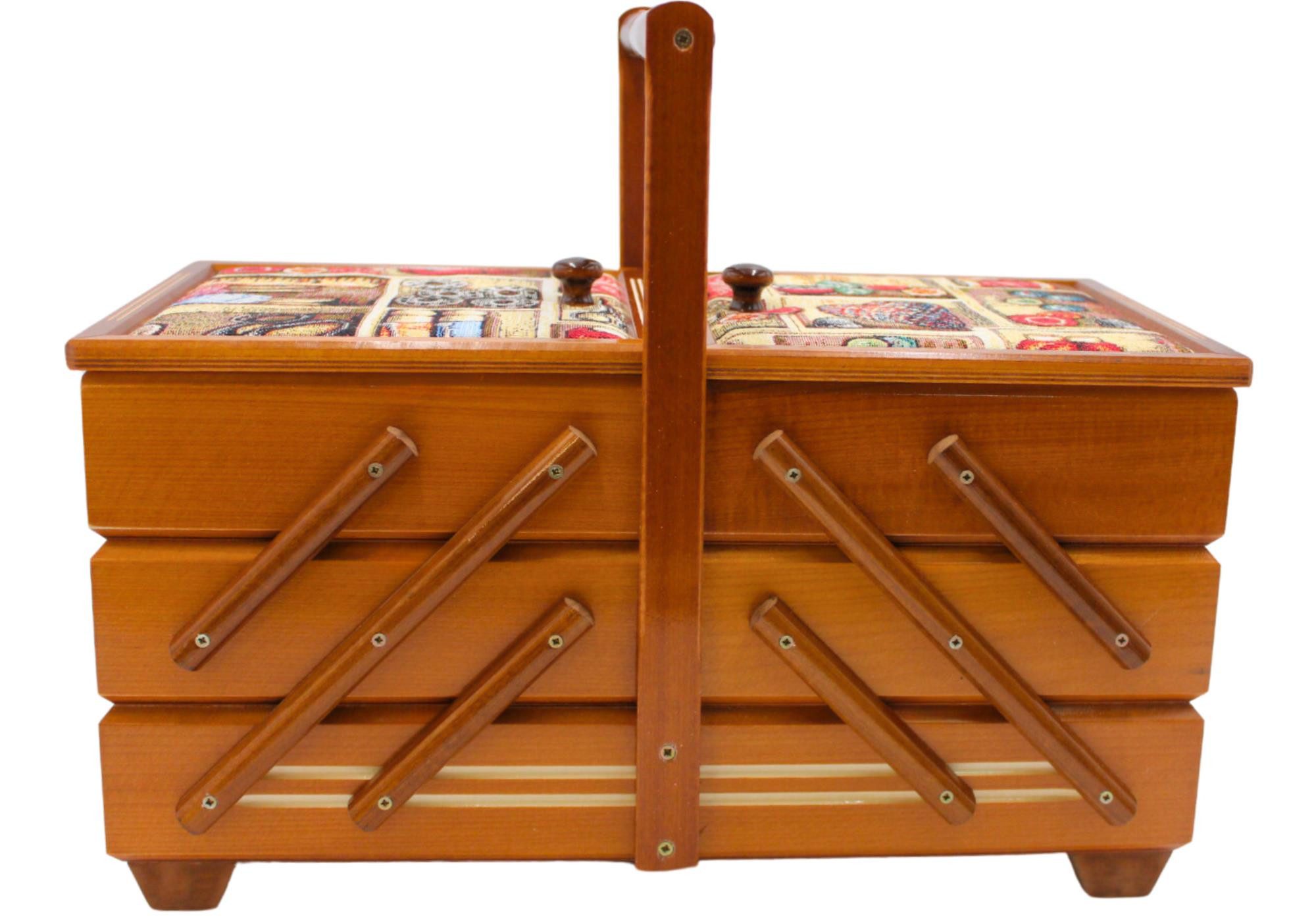 Dekohelden24 Nähkorb Hochwertiger Nähkasten, Nähkästchen aus Furnierholz mi günstig online kaufen