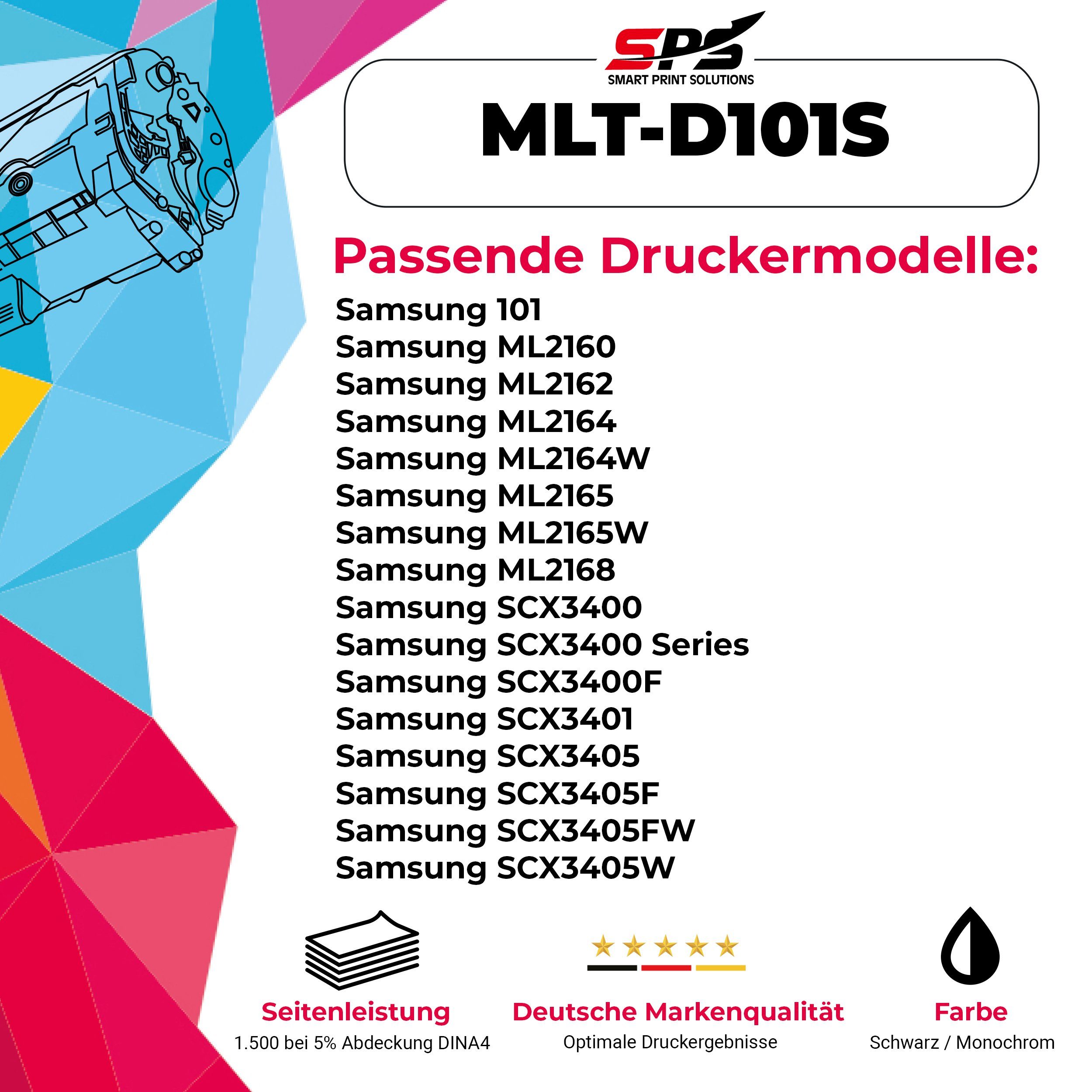 SPS Tonerkartusche Kompatibel für 101 MLT-D101S, (1er 3405F SCX Pack) Samsung