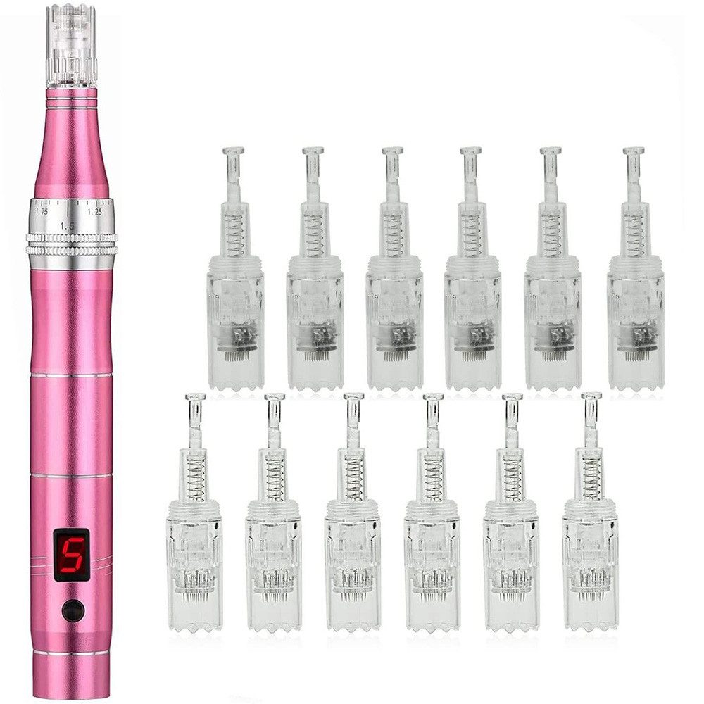 TUWENA Mikrodermabrasionsgerät Mikrodermabrasionsgerät mit LCD-Display und 12 Nanonadeln