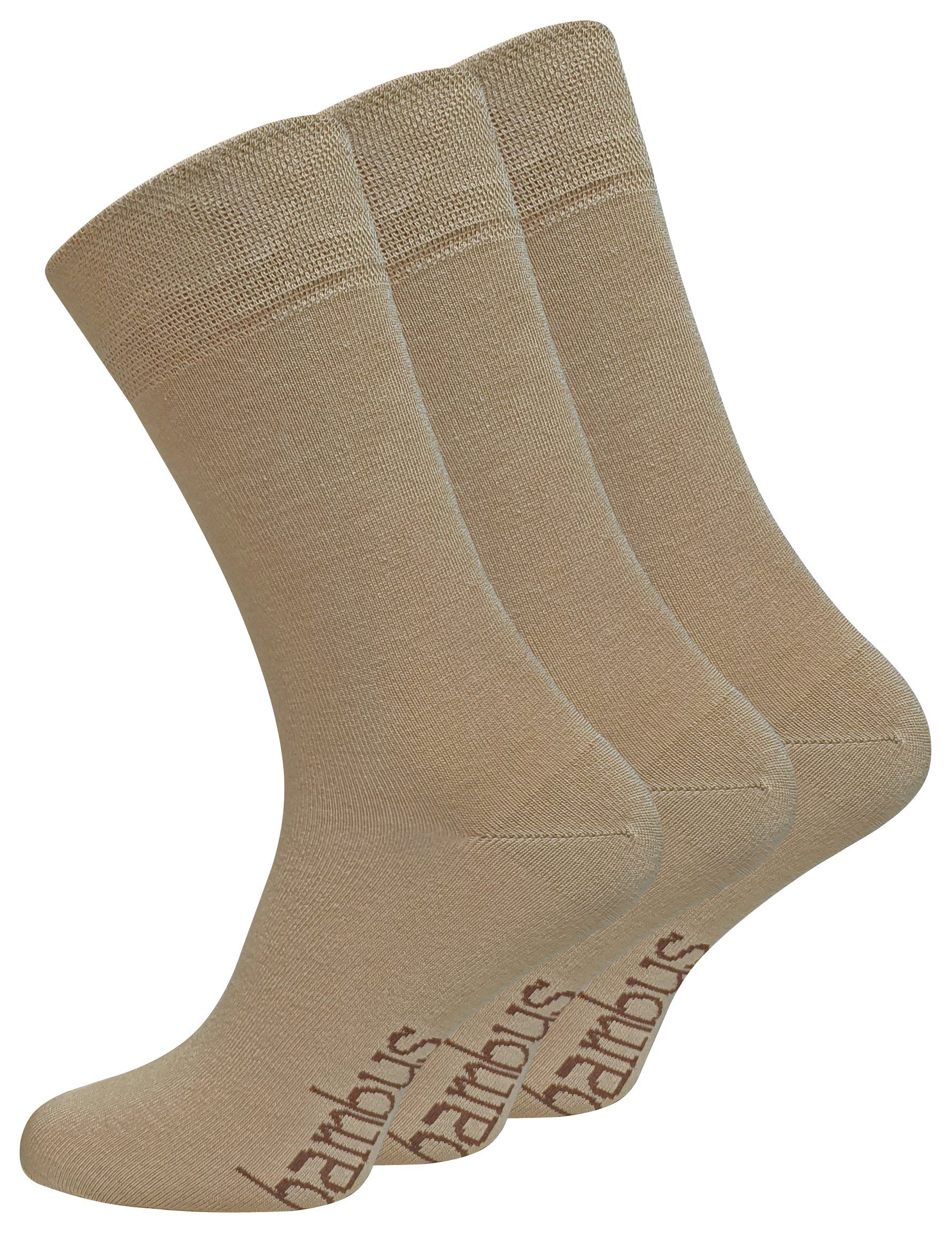 beige atmungsaktiv Vincent weich durch Viskose Socken und Creation® (6-Paar)