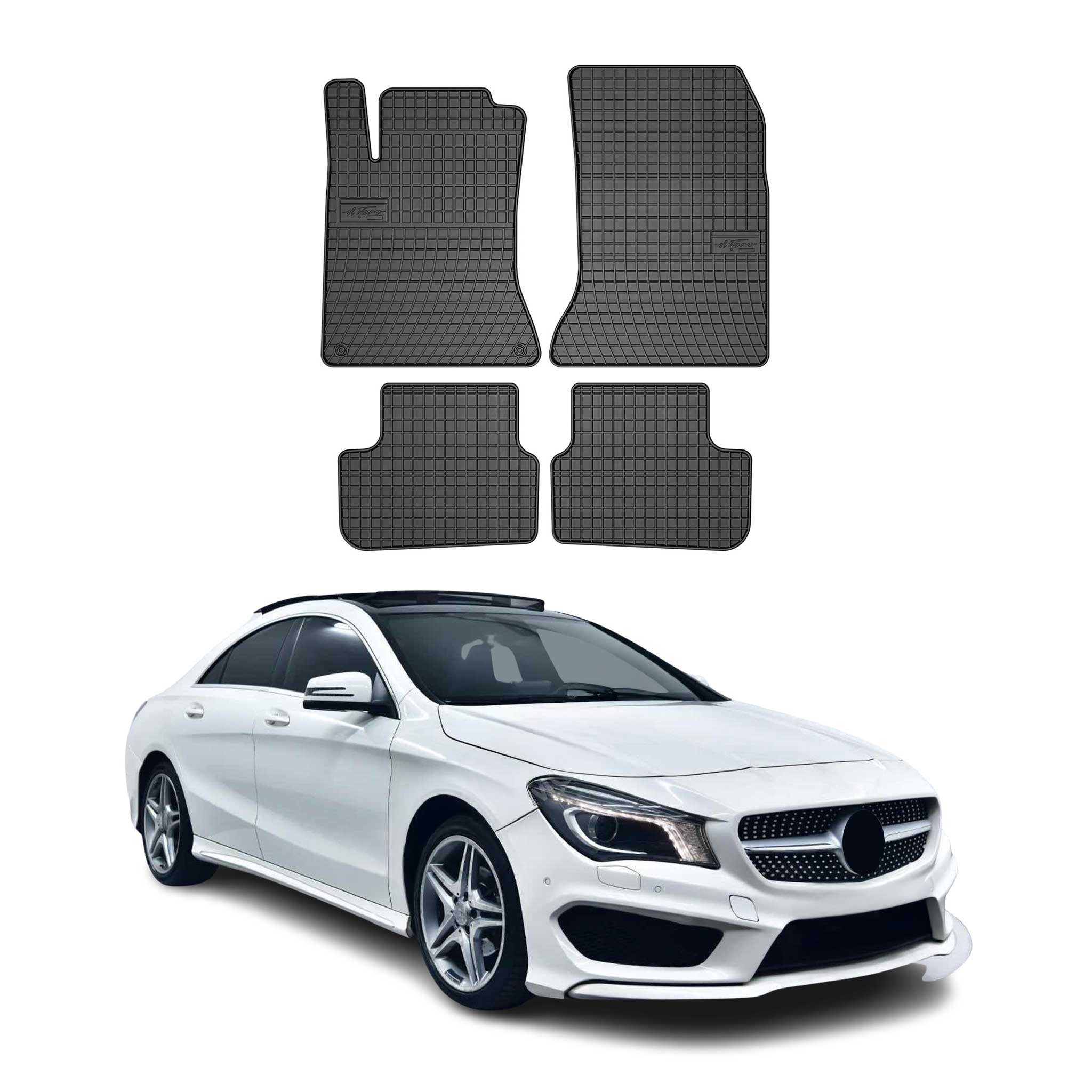 OMAC Auto-Fußmatten für Mercedes CLA C117 2013-2019 Schwarz 4 tlg TPE (4 St), für Mercedes CLA C117 2013-2019 Mercedes CLA C117 2013-2019, Antirutsch,Wasserfest,Einfache Installation