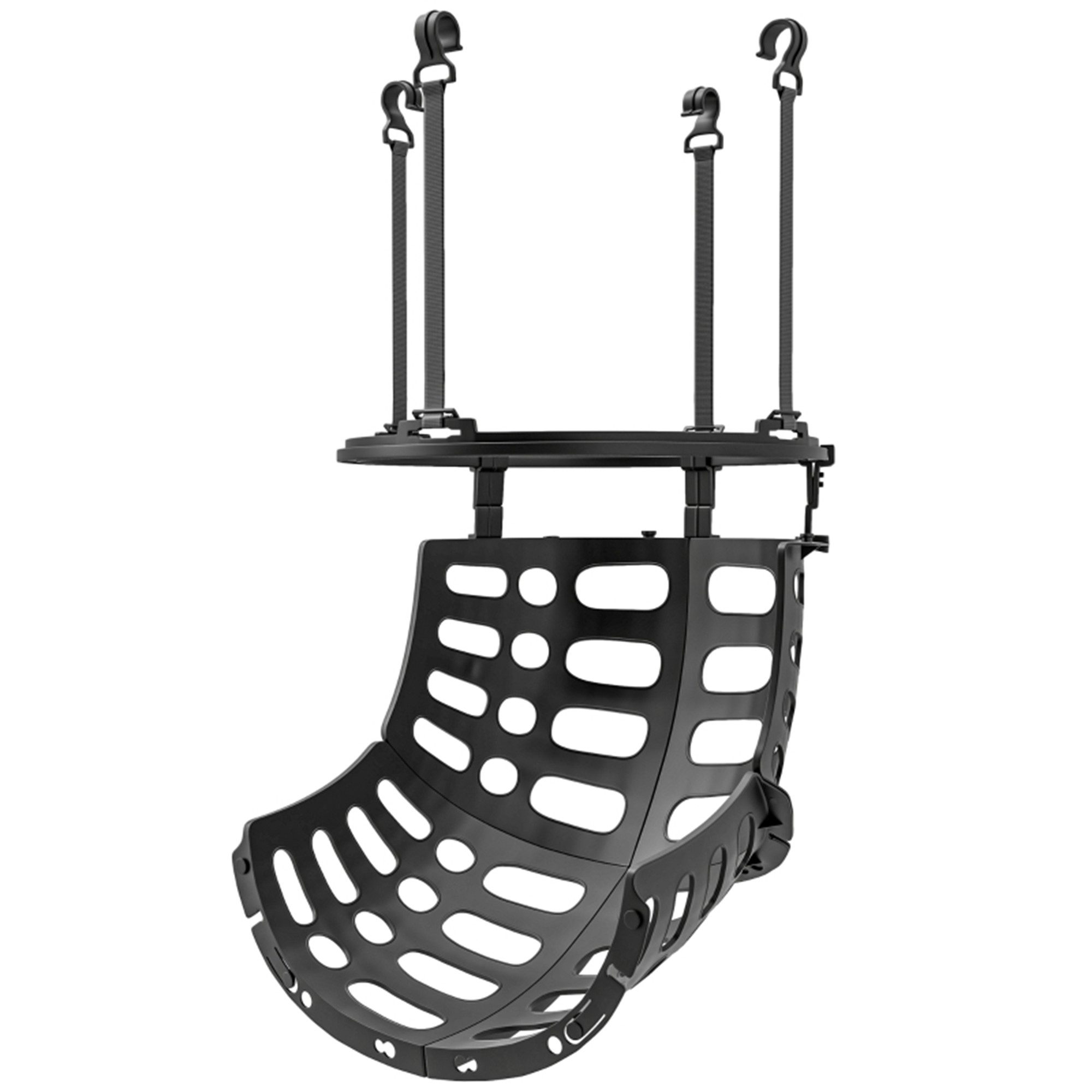 MC Star Basketballkorb Basketball-Rebounder, 360° drehbar Basketball-Rücklaufaufsatz (Basketball-Rückholsystem für Basketball-Schießübungen, mit Rückprallrampe, Indoor-Outdoor, Schwarz)