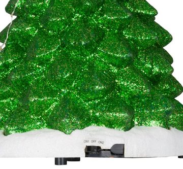 Christmas Paradise LED-Dekofigur Weihnachtsbaum mit Musik und Beleuchtung 34cm (1 St), animierte Weihnachtsdeko mit Weihnachtsmann und Christbaum