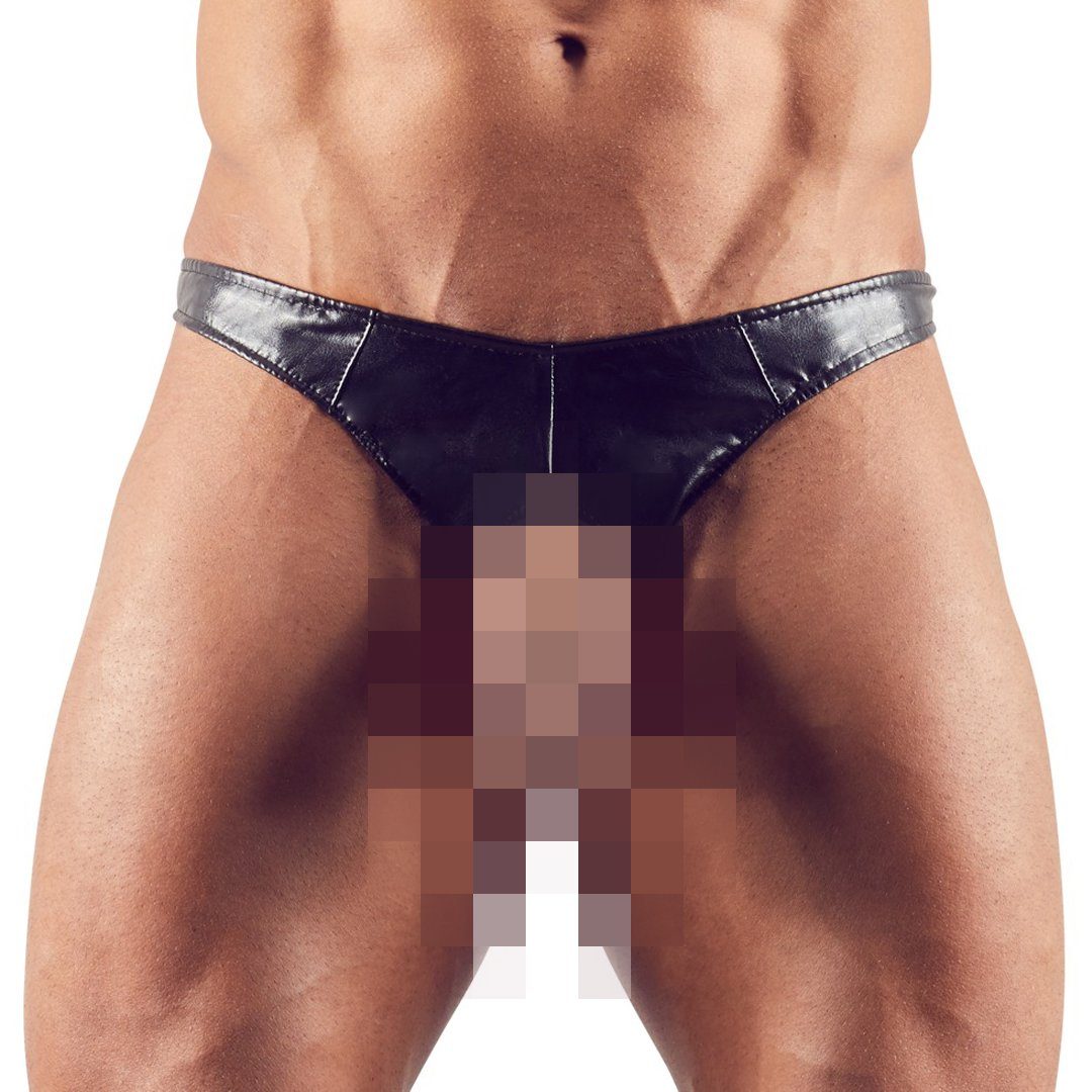 String Männer String im Wetlook mit Öffnung
